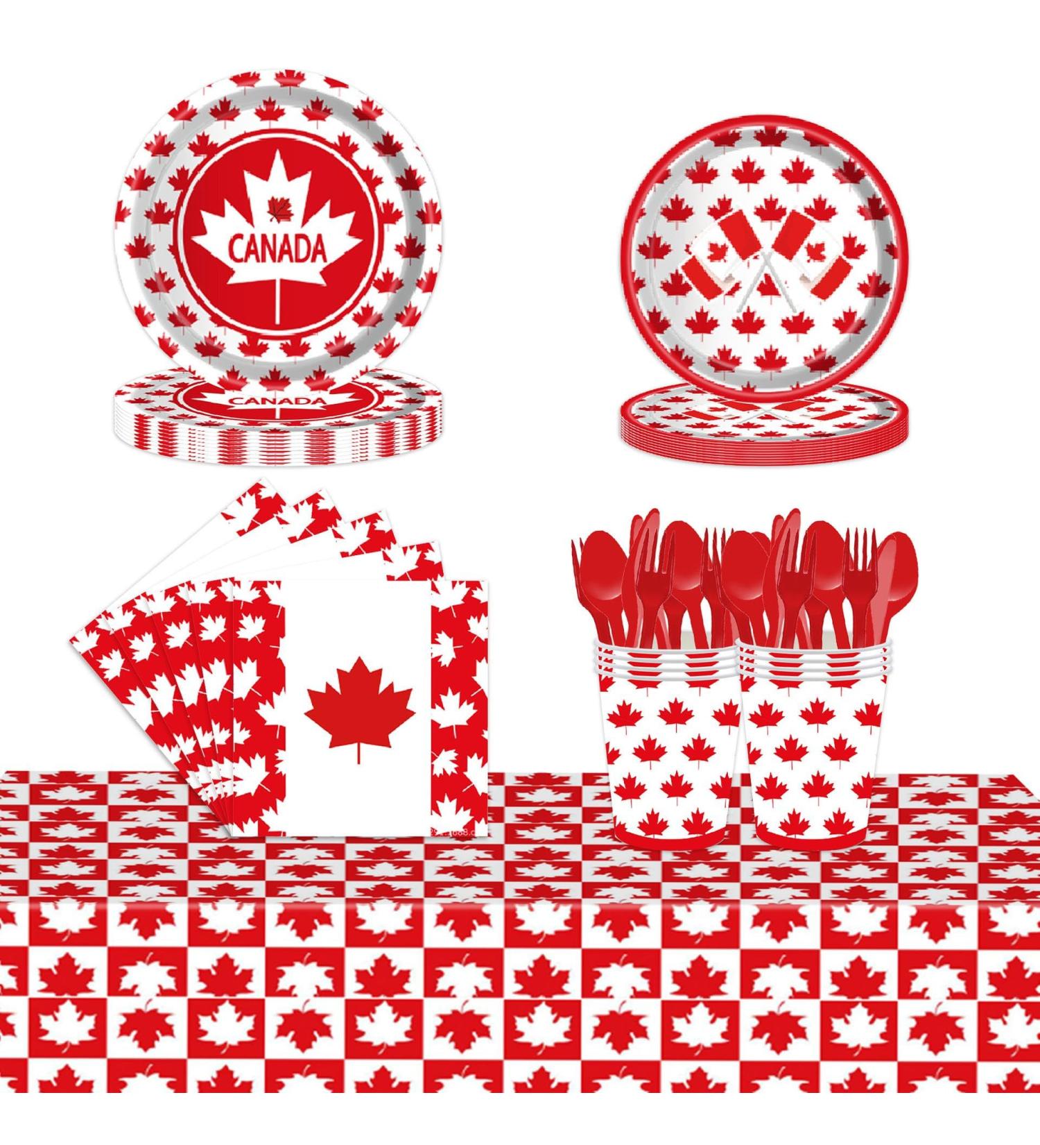 Red Maple Leaf Chinese Restaurant Paper Plate Family Theme Party Set Paper Cup Paper Tissue Paper Plate Knife Fork and Spoon Supplies 9 inch disc 24 - Buy Online on GoSupps.com