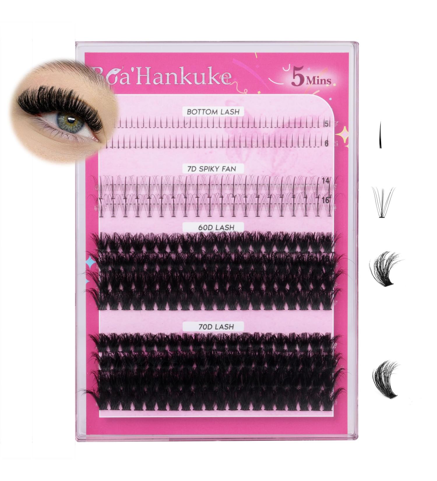 Boahankuke Multi-type Mixed Cluster Eyelash Extensions - 280PCS 5-18mm H-Multi Type Fluffy Cluster Lashes - Buy Online on GoSupps.com