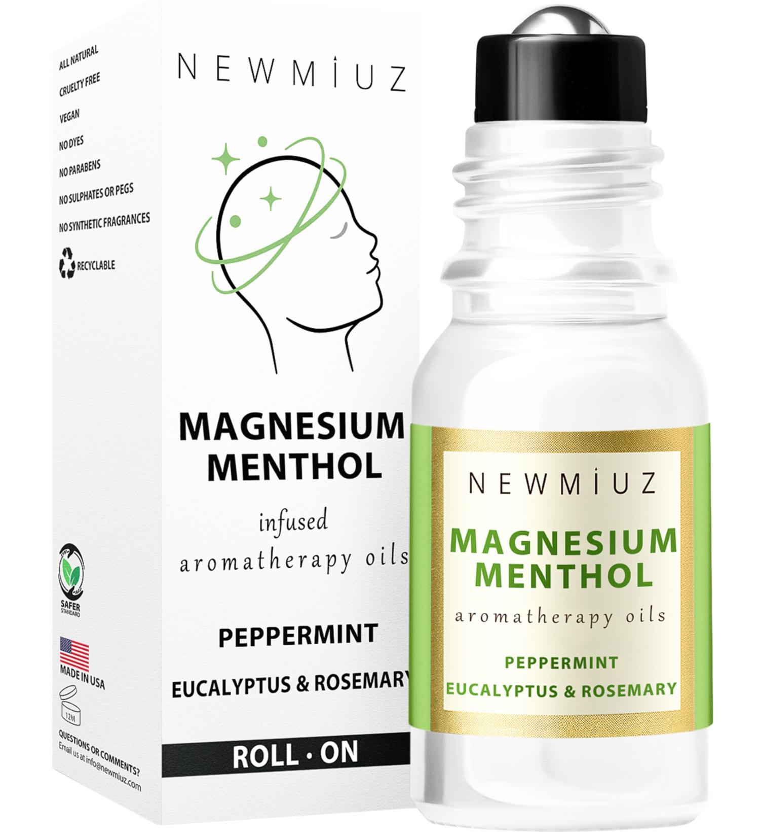 Magnesium Menthol Migraine Roll-On Stick | Fast-Acting Natural Relief with Peppermint & Eucalyptus | Aromatherapy for Headaches & Sinus Relief | Perfect Self-Care Gift - Buy Online on GoSupps.com