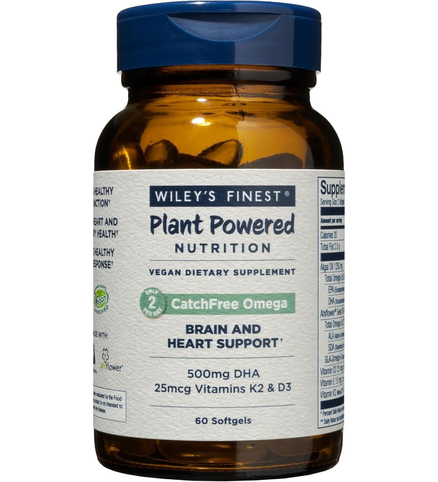 Wileyâ€™s Finest CatchFree Omega 60 Softgels - Plant-Based Omega-3s for Heart Health - Buy Online on GoSupps.com