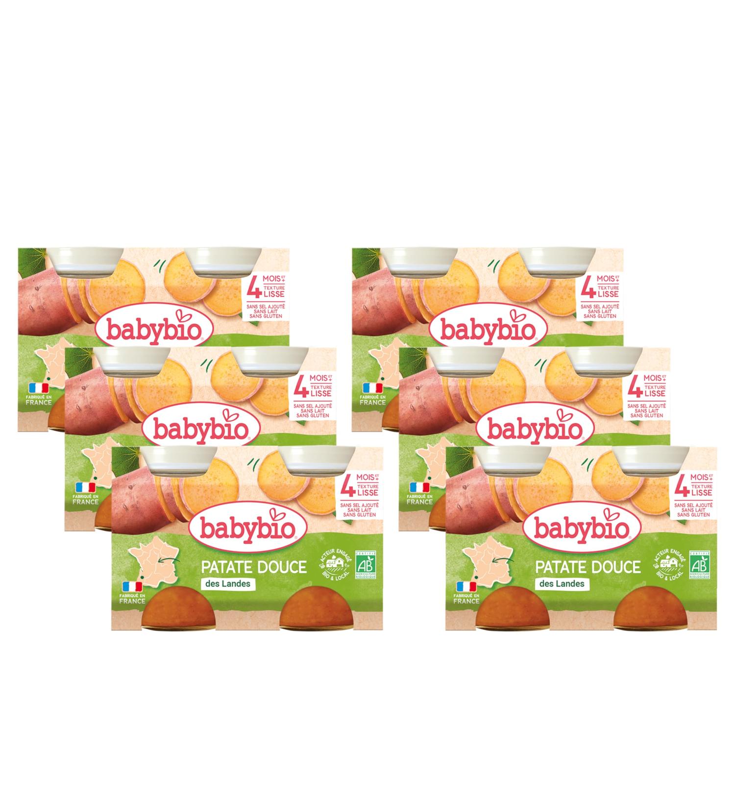 Babybio - Petits pots - Patate Douce - 2x130g - 4+ mois - BIO - Lot de 6 Patate douce 2x130g (lot de 6) - Buy Online on GoSupps.com