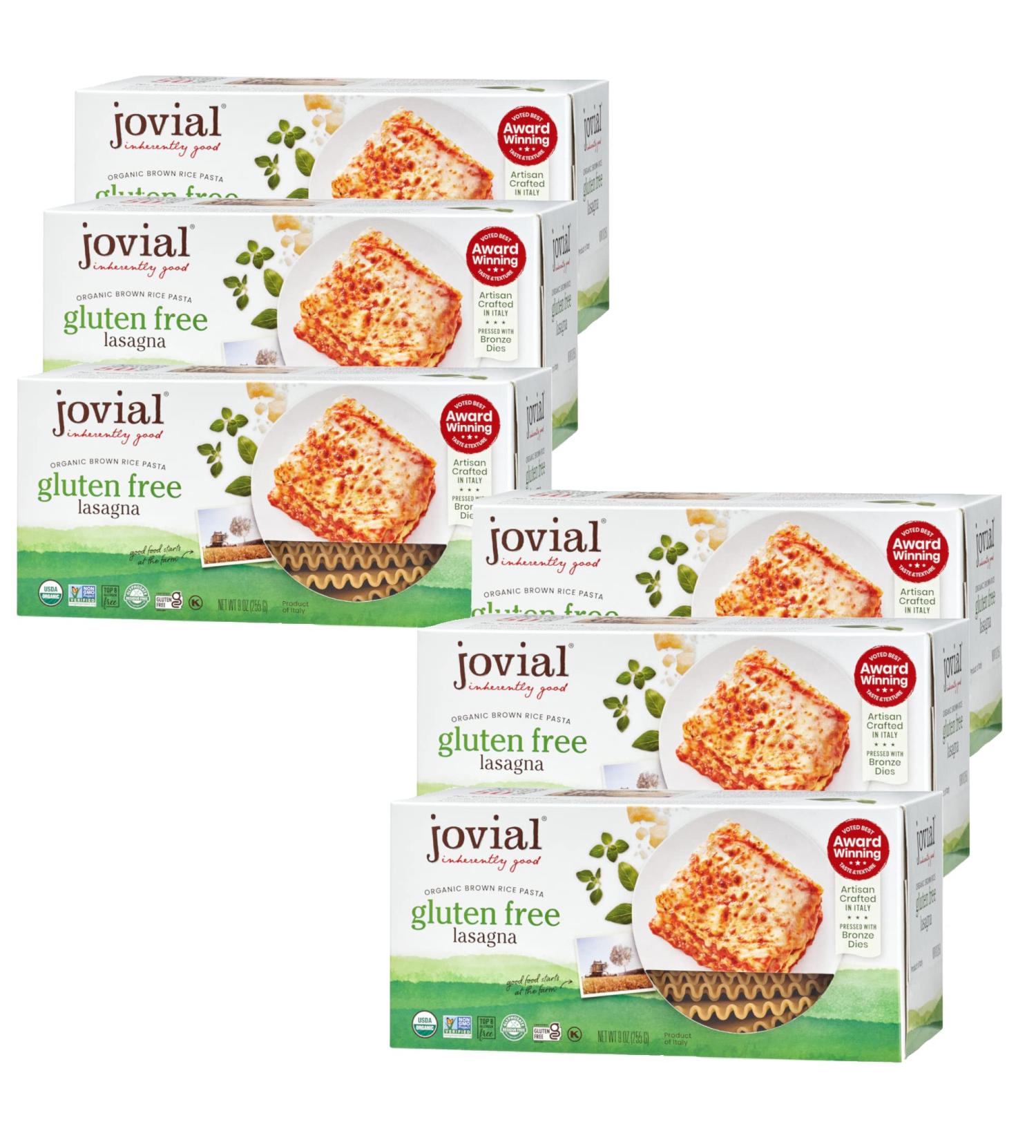 Jovial Classic Lasagna | Organic Gluten Free Brown Rice Pasta Noodles | Non-GMO | Kosher | USDA Certified Organic | Made in Italy - 13 oz (Pack of 6) - Buy Online on GoSupps.com