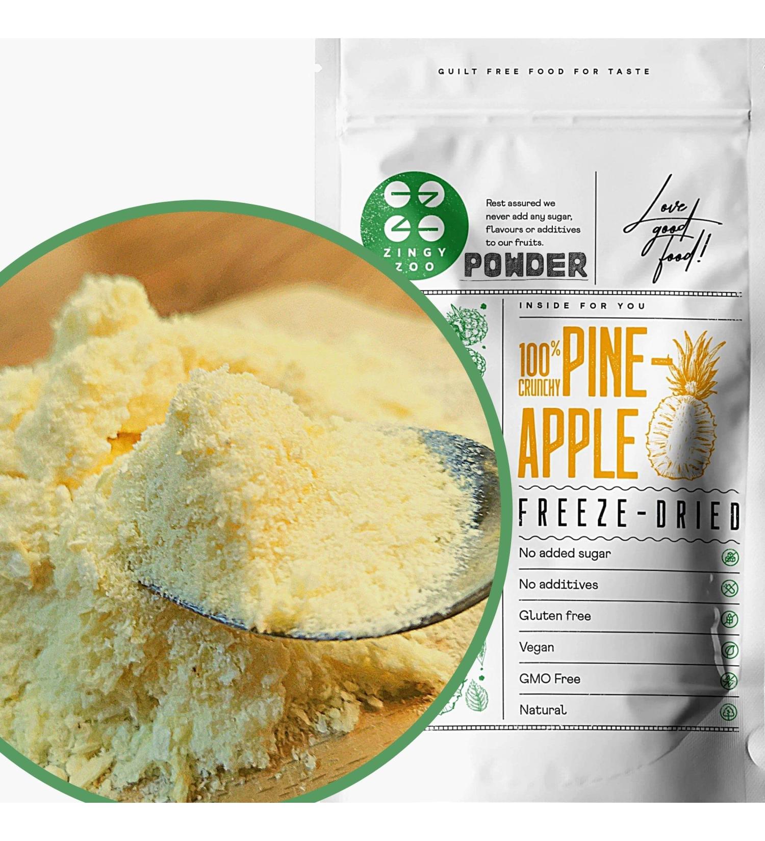  ZINGY ZOO Freeze Dried Pineapple Powder | XL 300g Natural Pineapple Powder Freeze Dried Fruit | Dried Unsweetened Pineapple Lyophi Powder - Buy Online on GoSupps.com