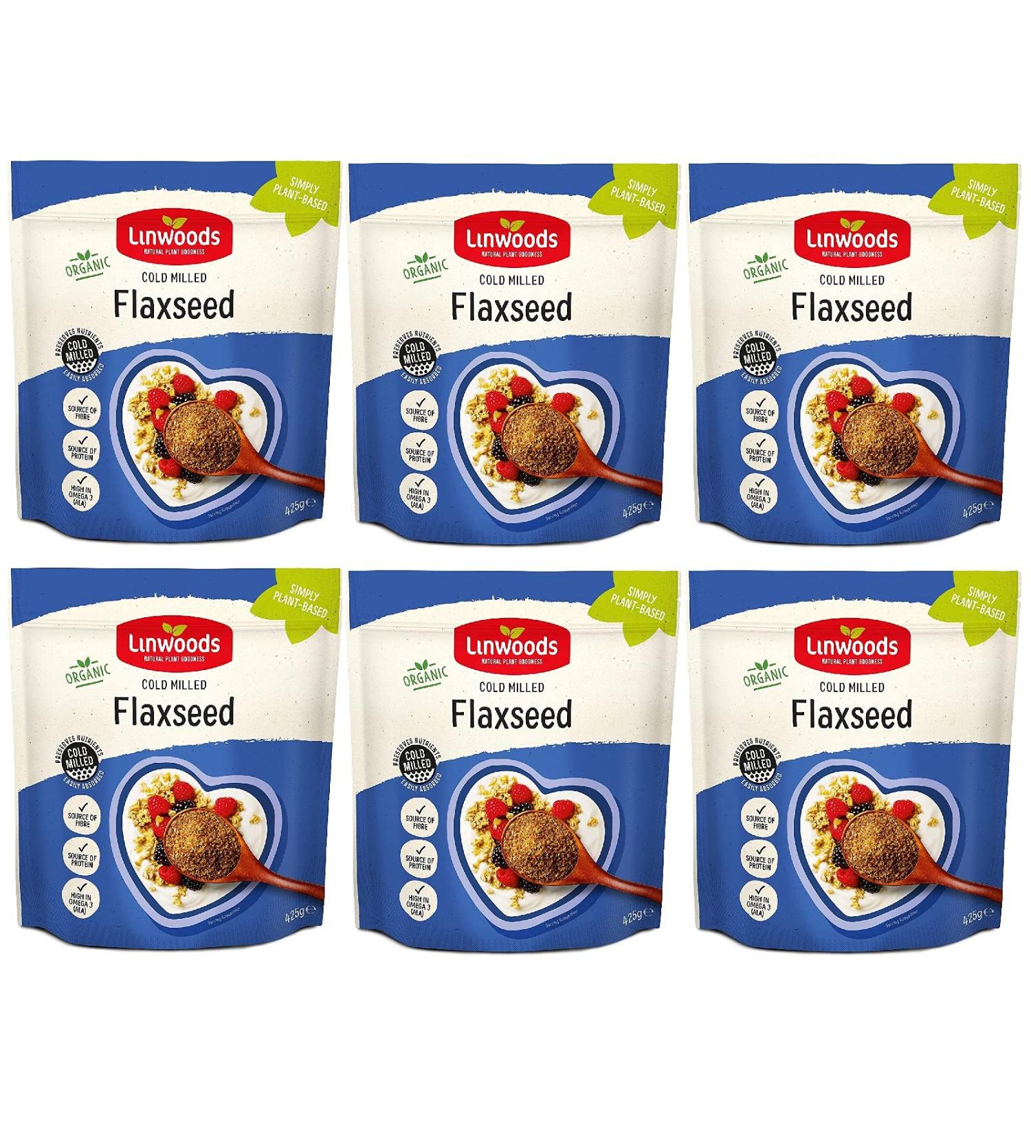LINWOODS Organic Milled Flaxseed 425g (Pack of 6) 425 g (Pack of 6) - Buy Online on GoSupps.com