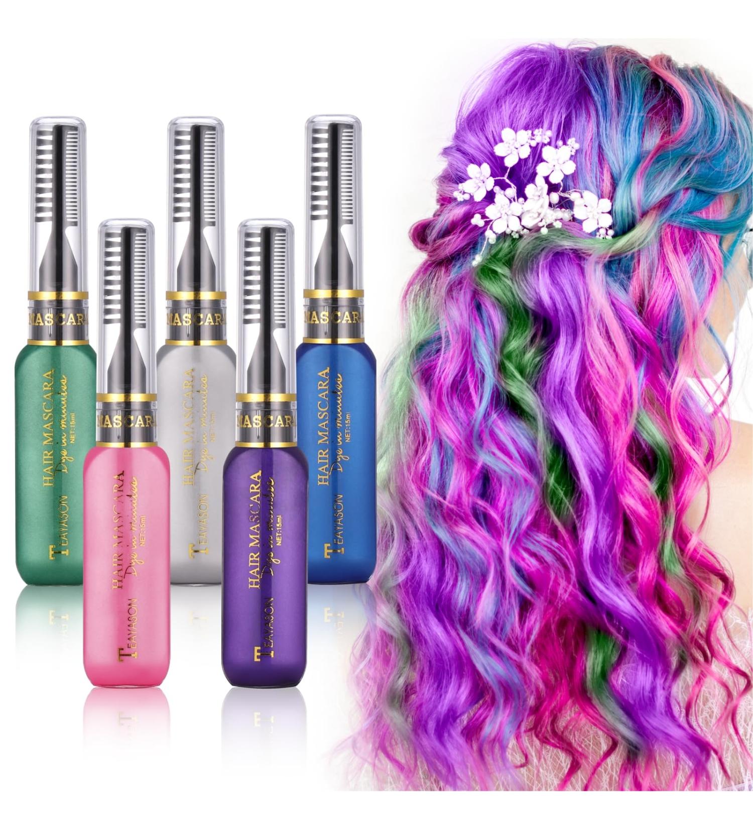 5PCS Temporary Bright Hair Chalk Dye Set - Washable Hair Colour for Kids, Men, and Women. Perfect for Halloween, Birthdays, and DIY Hair Makeup - Buy Online on GoSupps.com