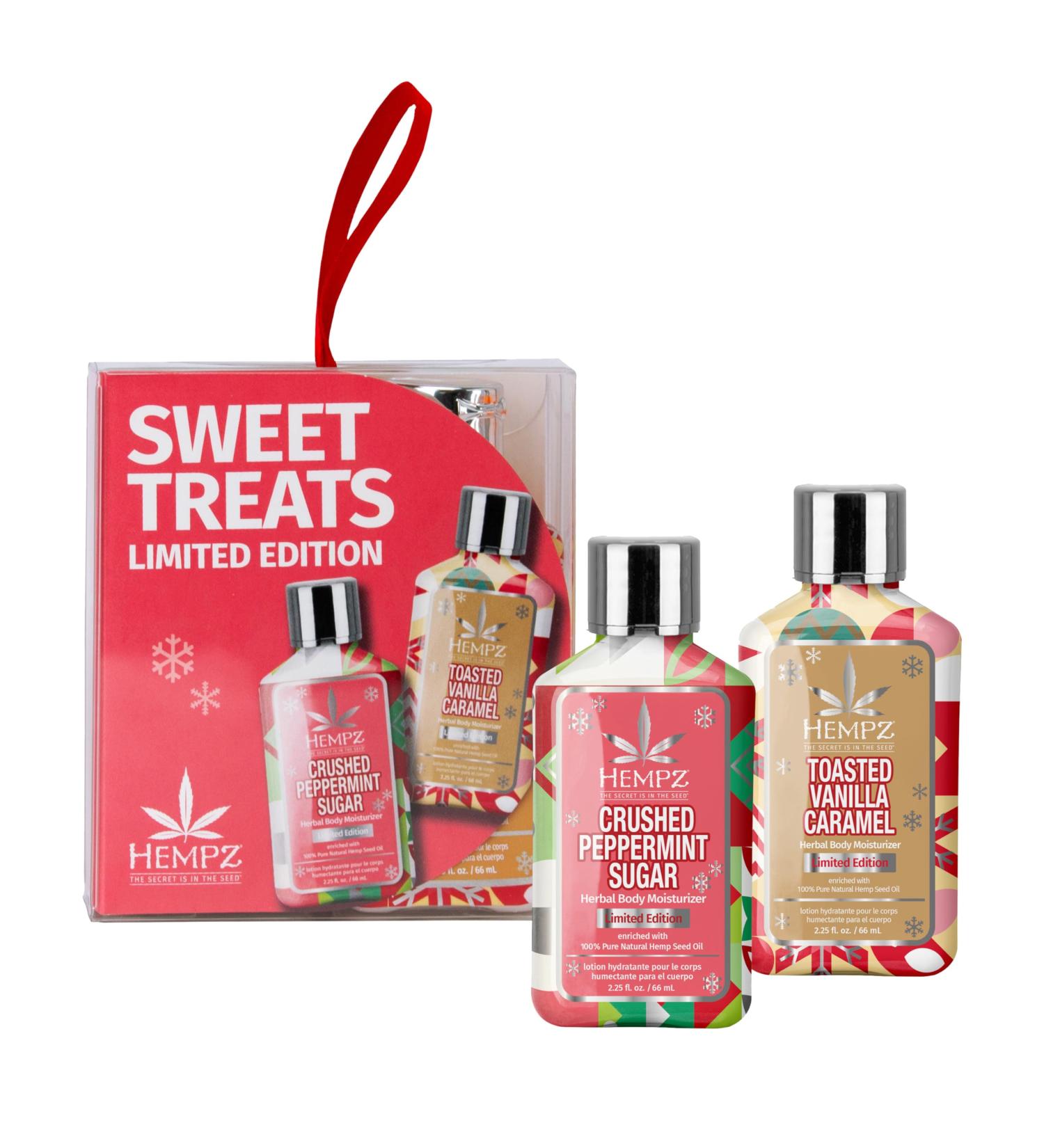 Hempz Mini Sweet Treats Holiday Lotion Gift Set - Vanilla Caramel & Crushed Peppermint Mini Body Lotion (2.25 oz) - Perfect International Gift - Buy Online on GoSupps.com