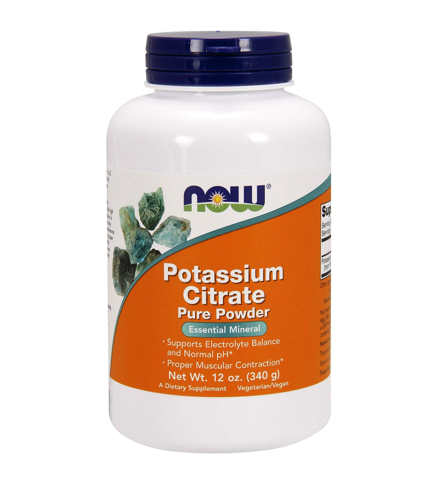 Now Foods Potassium Citrate Pure Powder 12 oz | Essential Mineral Supplement - Buy Online on GoSupps.com