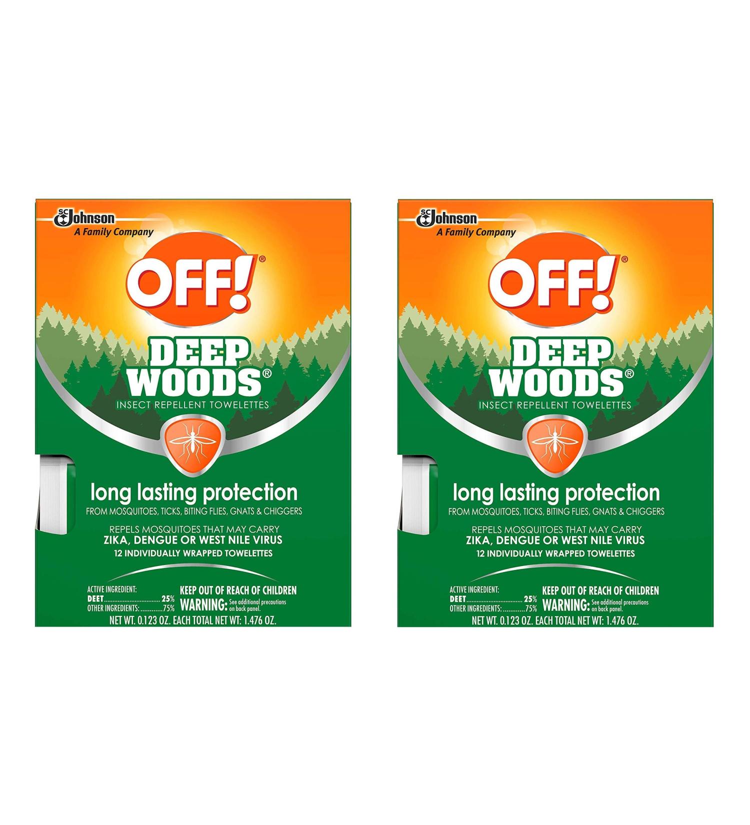 OFF! Deep Woods Insect Repellent Towelettes (Pack of 2) - Stay Protected Outdoors - Buy Online on GoSupps.com