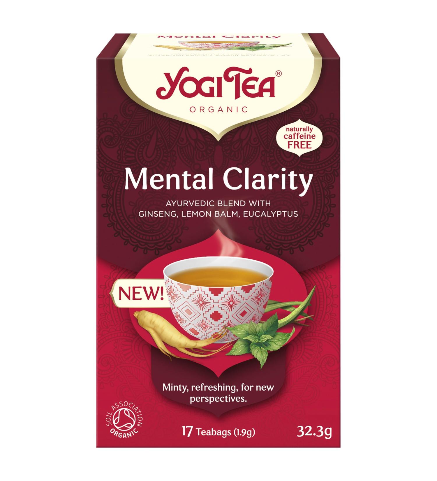 Yogi Tea Mental Clarity Organic Herbal Tea Pack of 6 x 17 bags