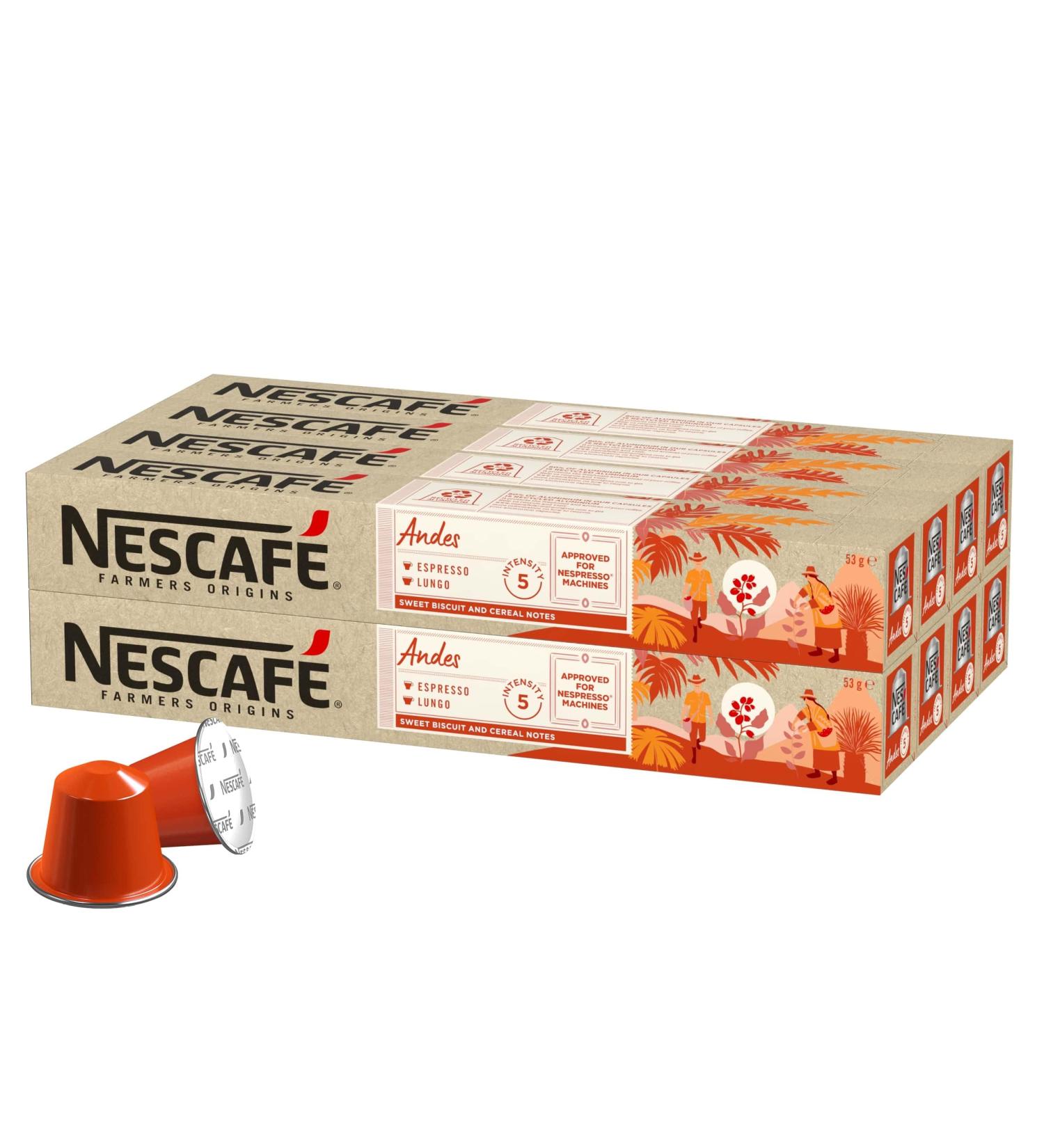 Nescaf Farmers Origins Andes Lungo 8 x 10 Coffee Capsules - Approved for NESPRESSO Machines - Buy Online on GoSupps.com