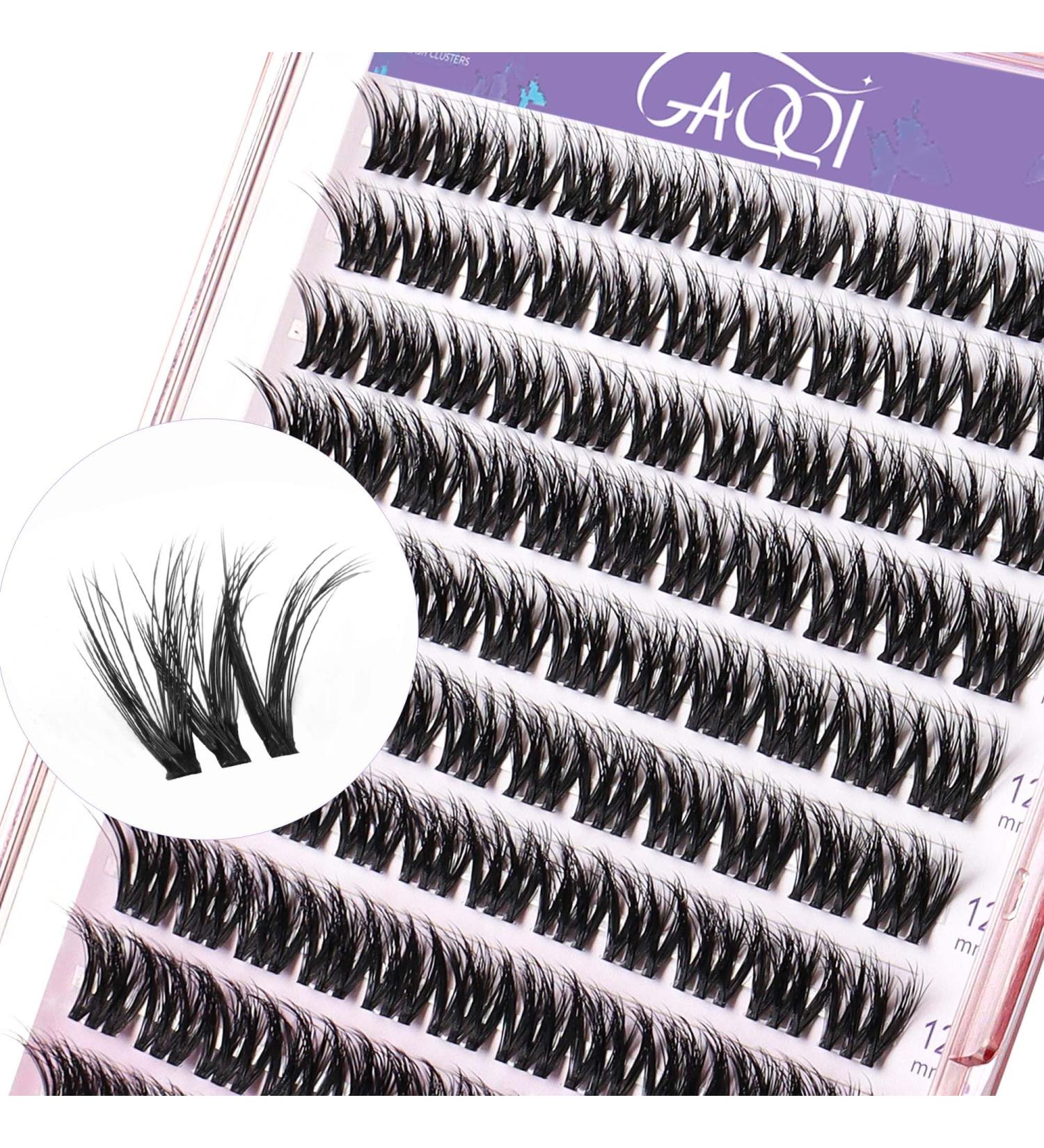 GAQQI Lash Clusters - 110 Wispy Volume Eyelash Extensions 10-14mm | Fluffy 3D Individual Lashes with Soft Thin Band - Buy Online on GoSupps.com
