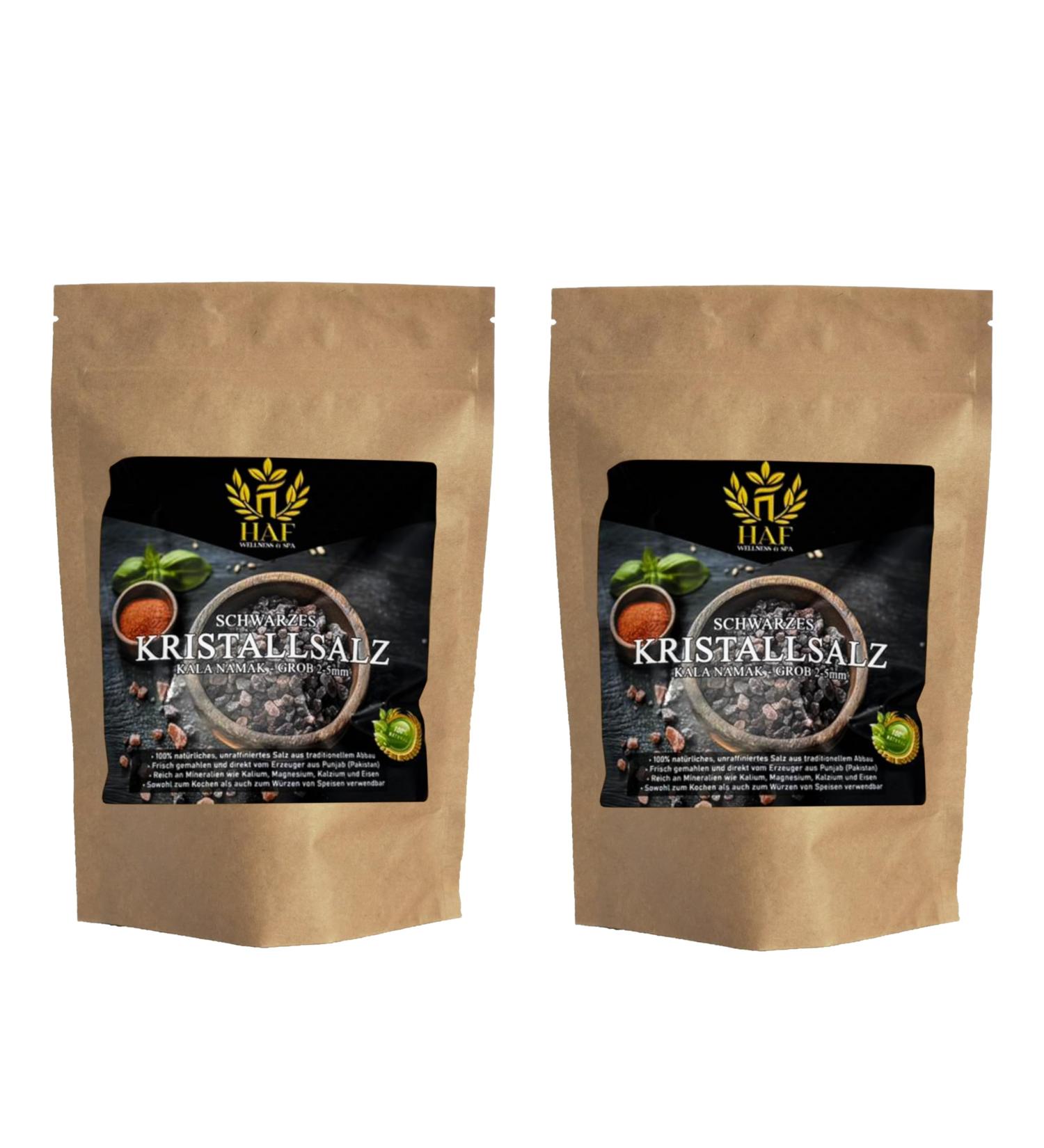  HAF HAF 2 x 1kg Black Crystalline Salt 2-5mm - 100% Natural Unrefined Kala Namak from Pakistan Rich in Minerals Ideal for Cooking Seasoning and Salt Mills Disassembled by Hand and - Buy Online on GoSupps.com