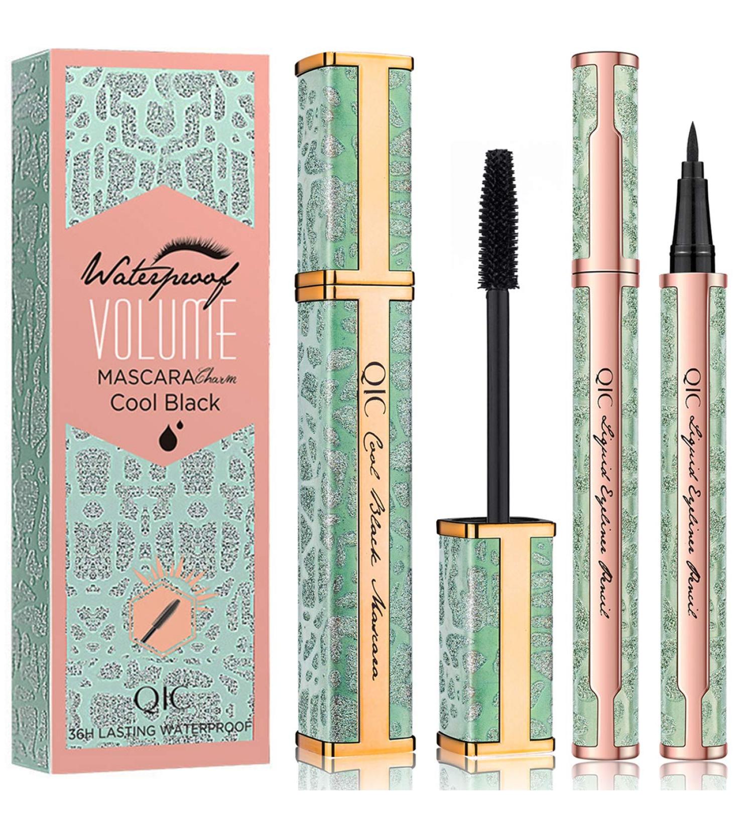 4D Silk Fiber Eyelash Mascara & Liquid Eyeliner Set - Waterproof, Smudge-Proof, Long-Lasting Cosmetics for Dramatic Extension, Thickening, and Lengthening - Achieve Natural Voluminous Look - Buy Online on GoSupps.com