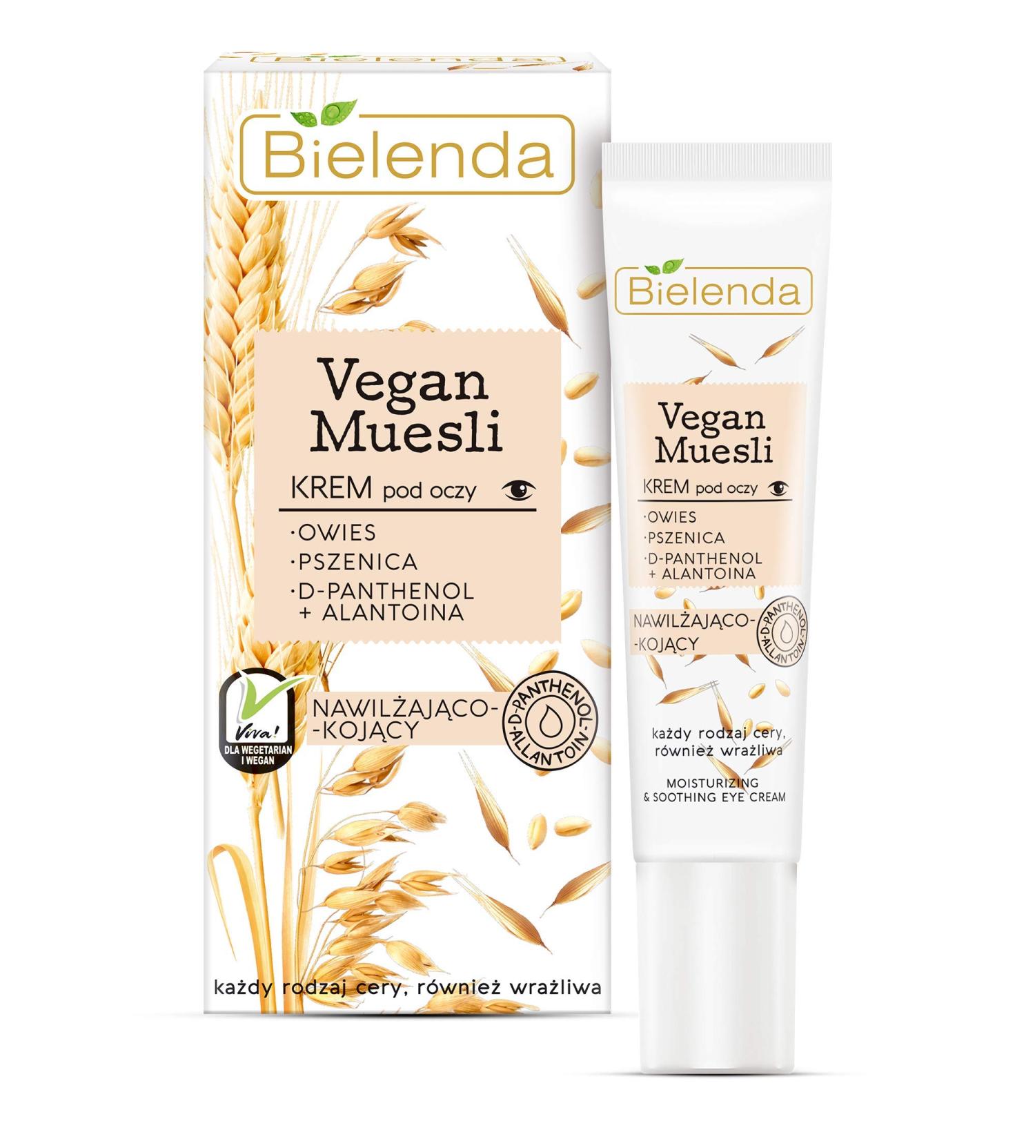 Bielenda Vegan Muesli Cream Pod for Eyes - Moisturizing & Soothing with Sheep Wheat D-Panthenol & Allantoin - 15ml - Buy Online on GoSupps.com