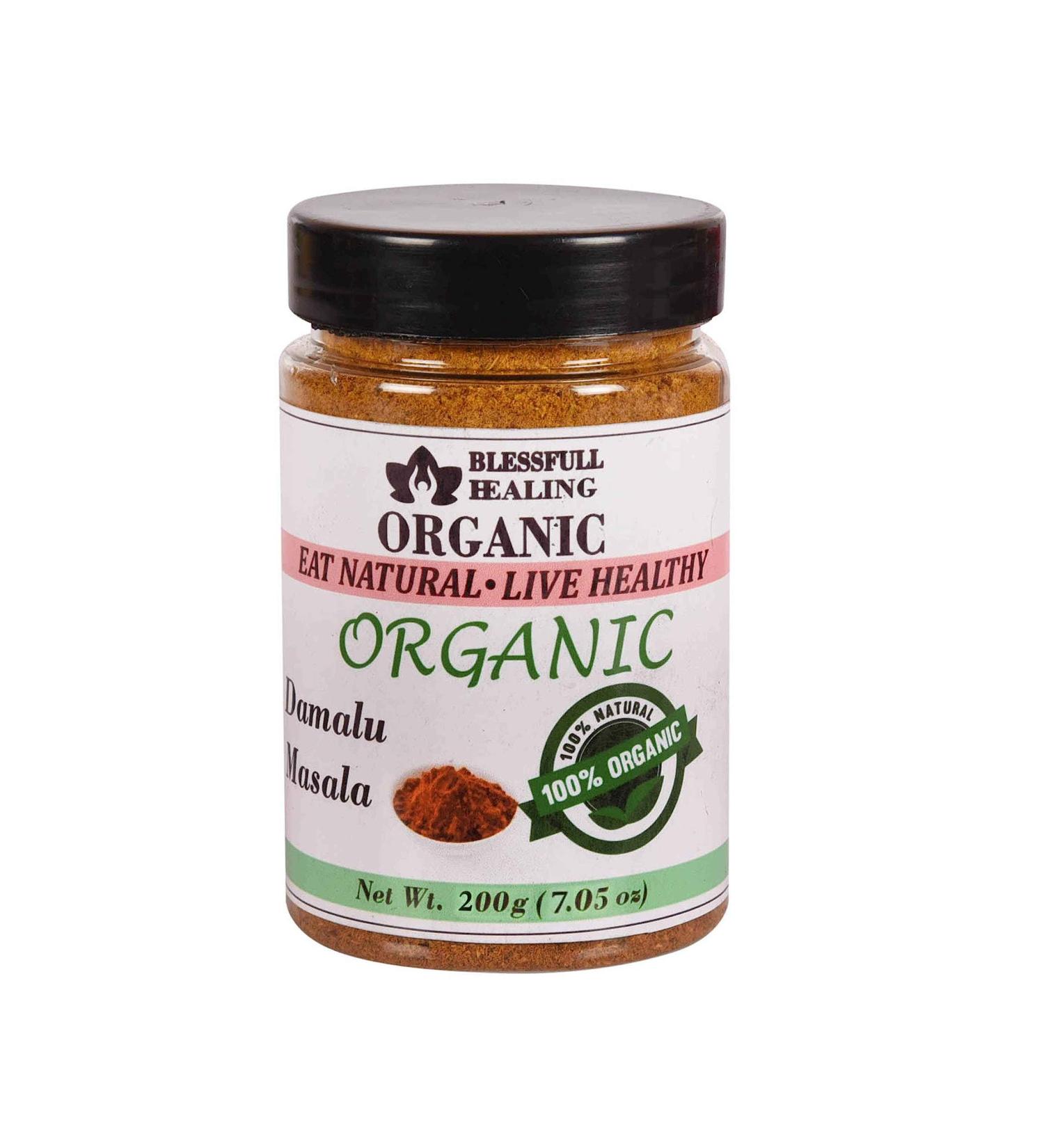 Blessfull Healing Organic Damalu Masala 200 Gram Airtight Container (Packing May Vary) 200 Gram 7.05 oz - Buy Online on GoSupps.com