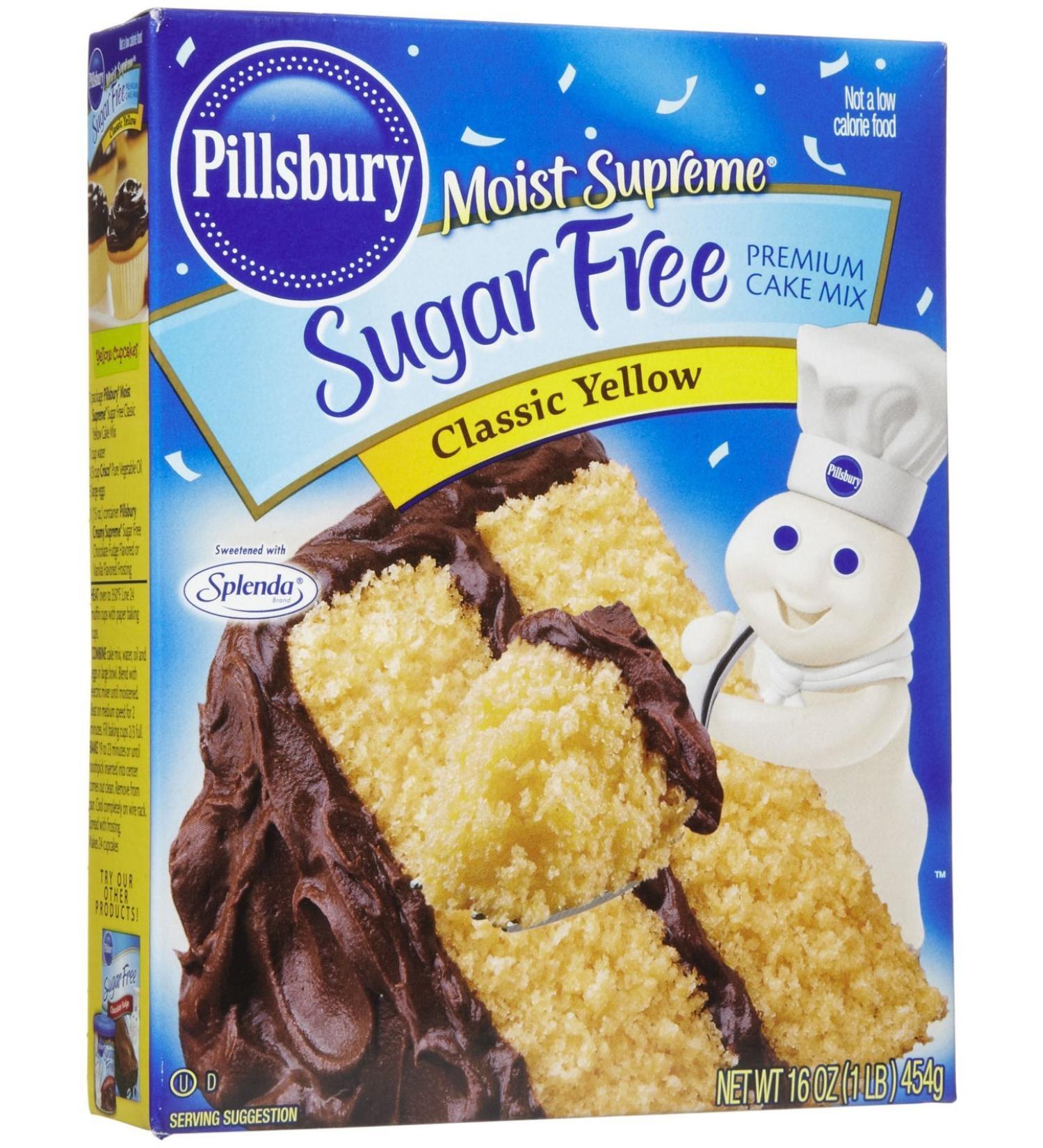 Pillsbury Moist Supreme Sugar Free Classic Yellow Cake & Cupcake Baking Mix, 16 Oz