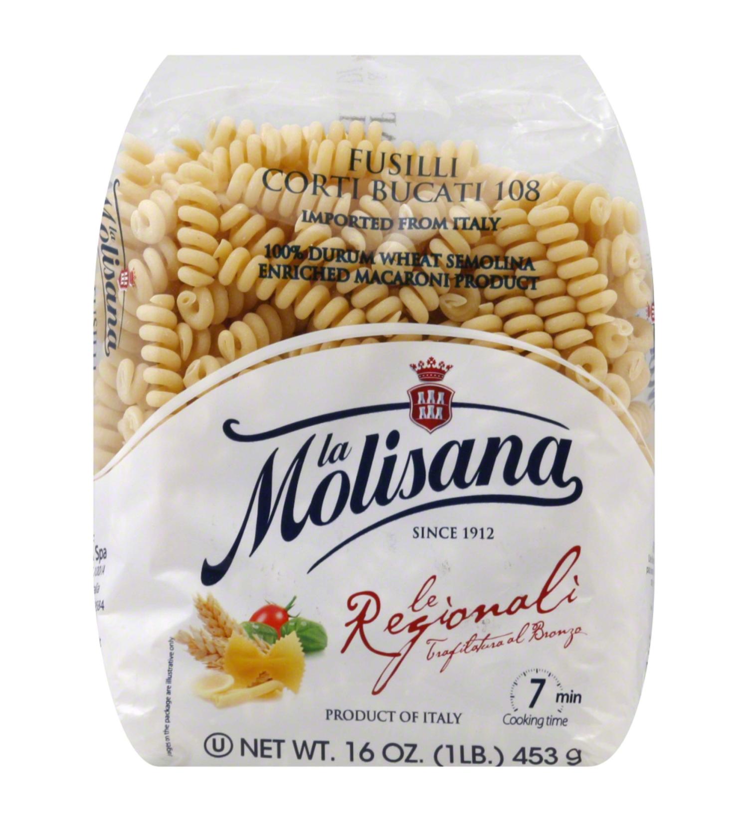La Molisana Pasta Fusilli Bucati Cort, 1 Pound (Pack of 1)