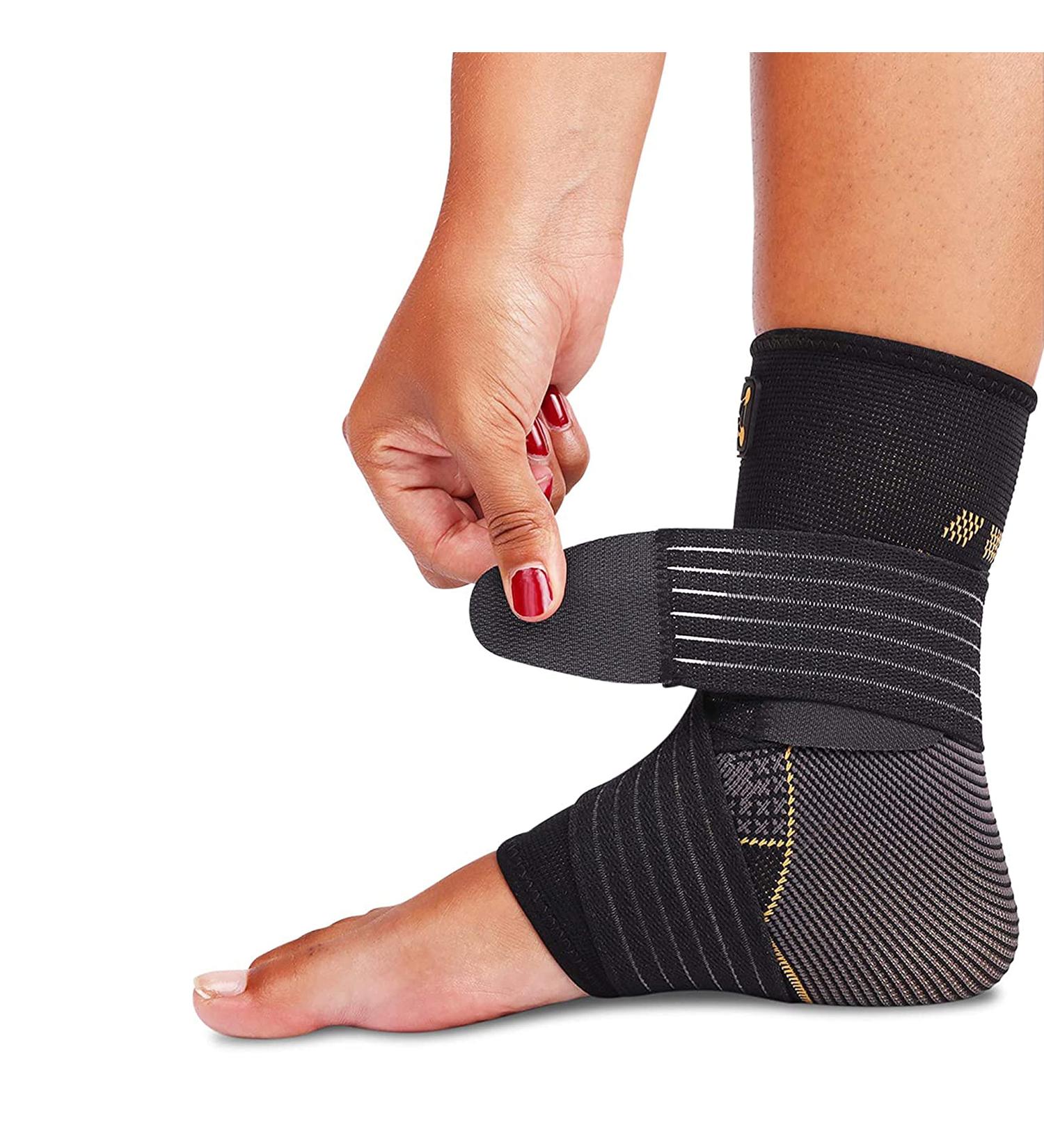 Adjustable Ankle Brace for Women and Men - Arch Support for Plantar Fasciitis & Achilles Tendonitis - Copper Infused Nylon - Size Large - Buy Online on GoSupps.com