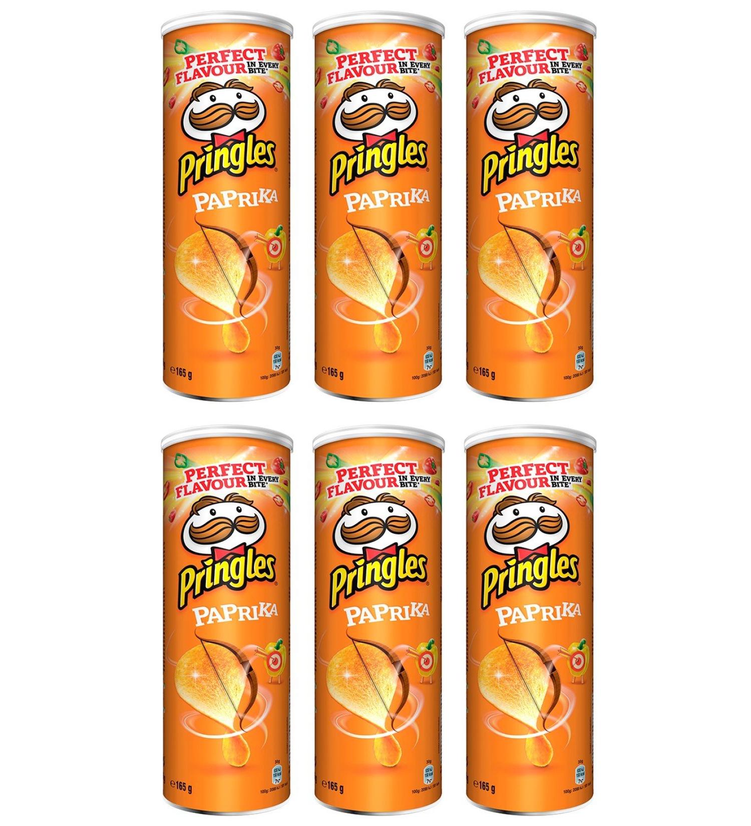 Pringles Paprika Crisps 165 gr. - Pack 6 Paprika 165 g (Pack of 1)