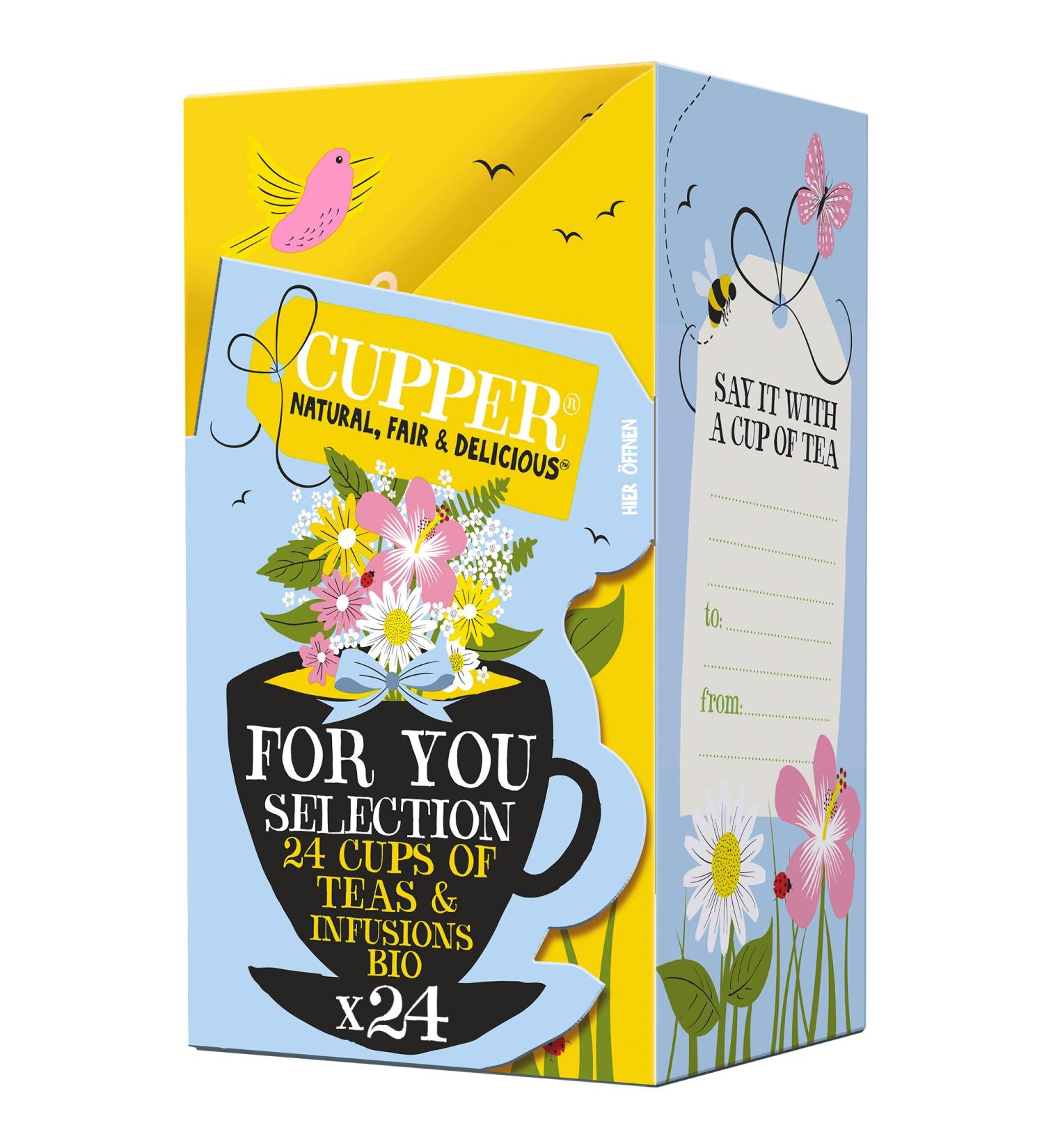Buy Cupper Bio Tea Gift Set - Perfect for Christmas Valentine's Day Mother's Day & Birthdays | 24 Plastic-Free Herbal & Fruit Tea Bags - Buy Online on GoSupps.com