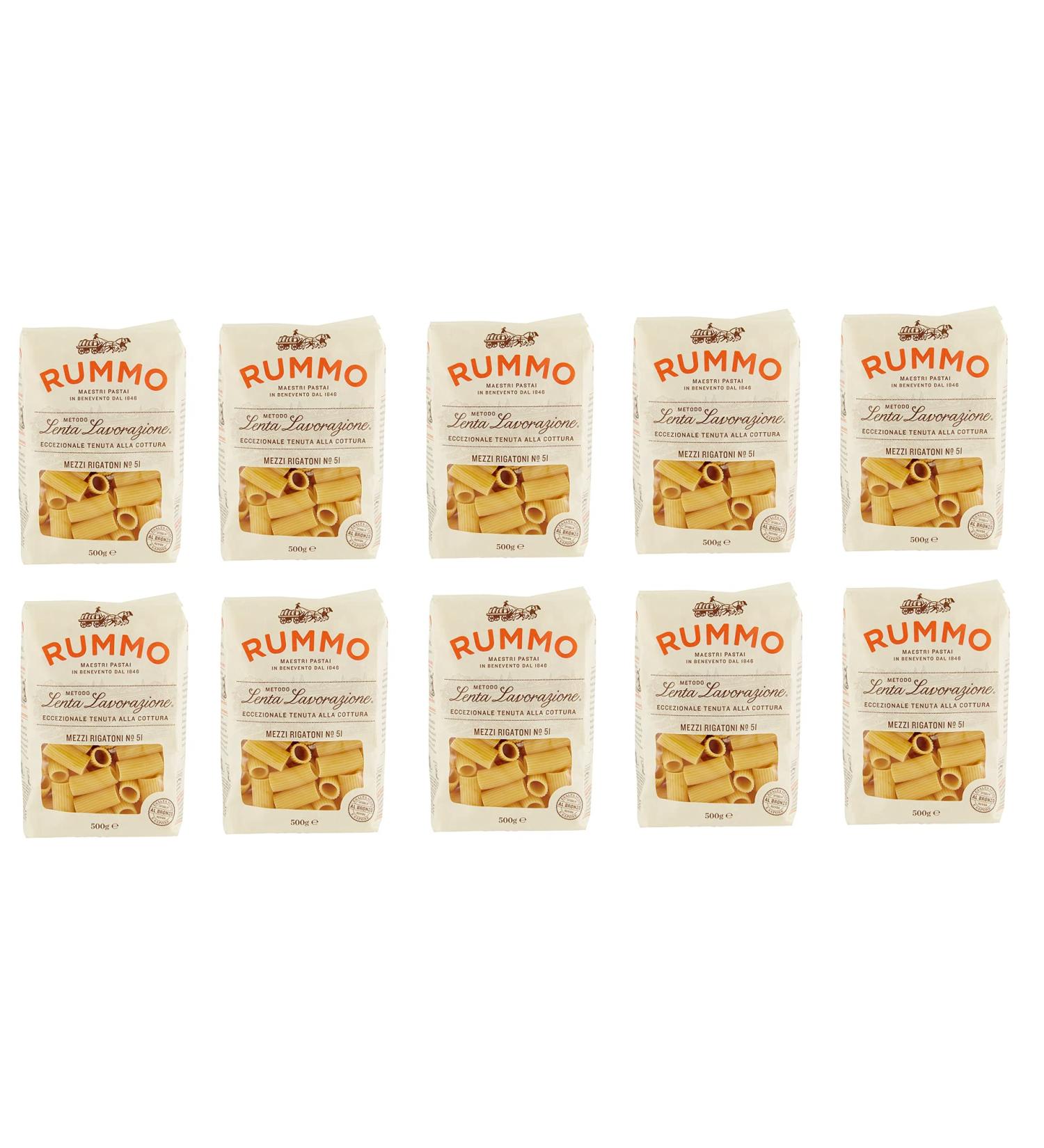 Rummo Mezzi Rigatoni N 51 Pasta Lenta Lavorazione pasta from durum wheat grits bronze drawing 500 g - Buy Online on GoSupps.com