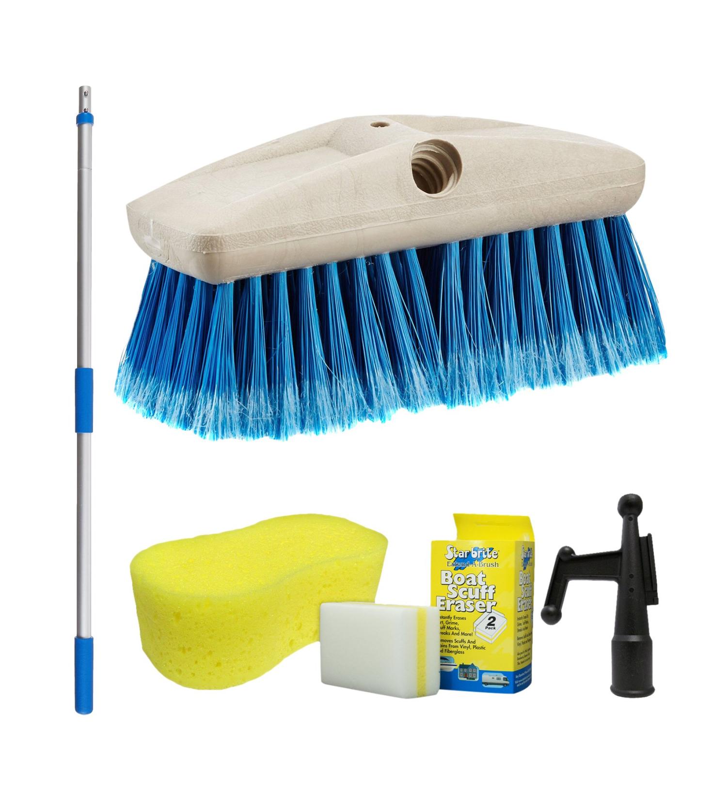 STAR BRITE Boaters Combo Set: Boat Brush, Hook, Telescoping Handle, Scuff Eraser 2 Pack, Giant Sponge - Blue, Medium - Buy Online on GoSupps.com
