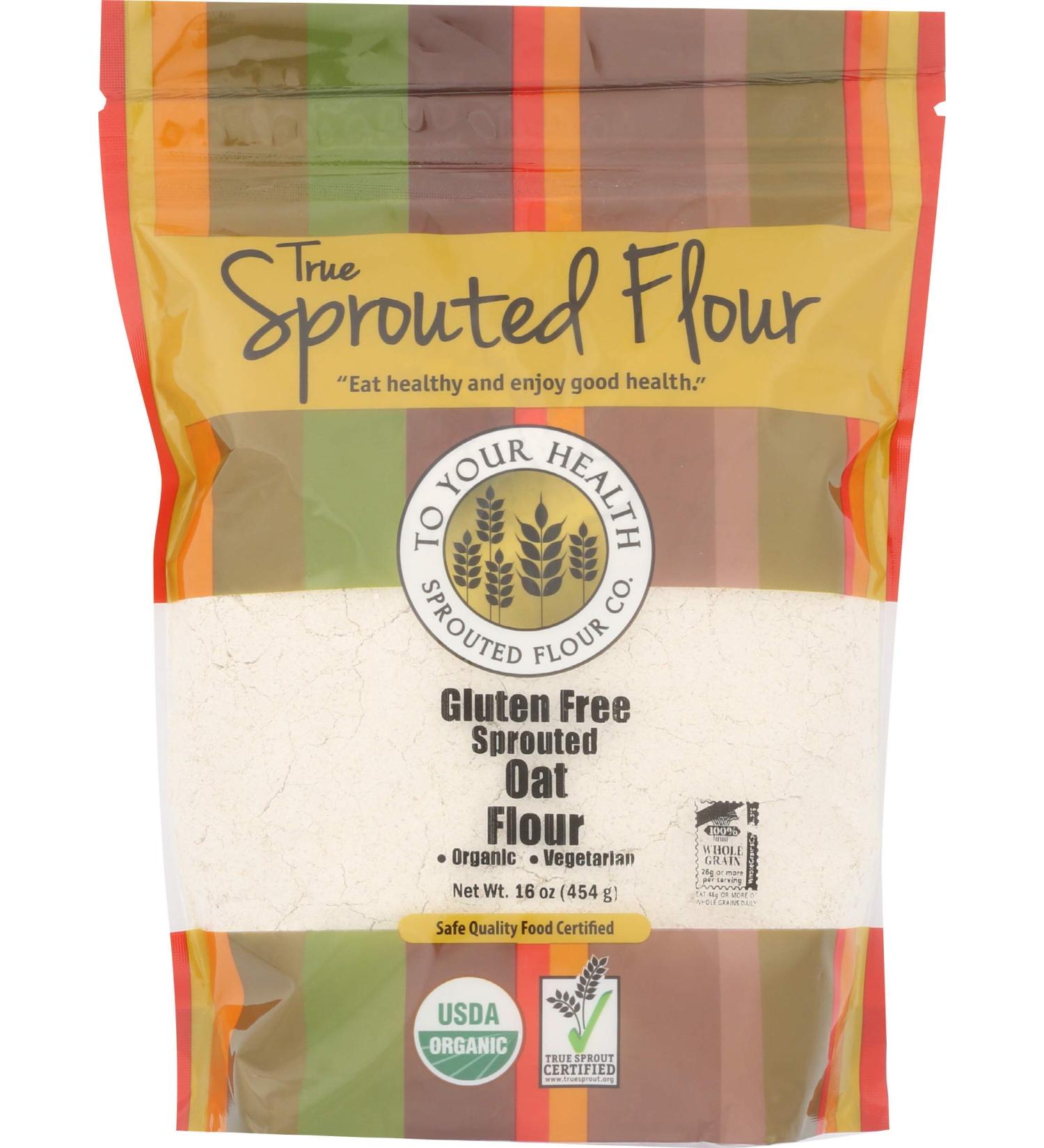 To Your Health Organic Sprouted Oat Flour 16oz - Premium Quality - Buy Online on GoSupps.com