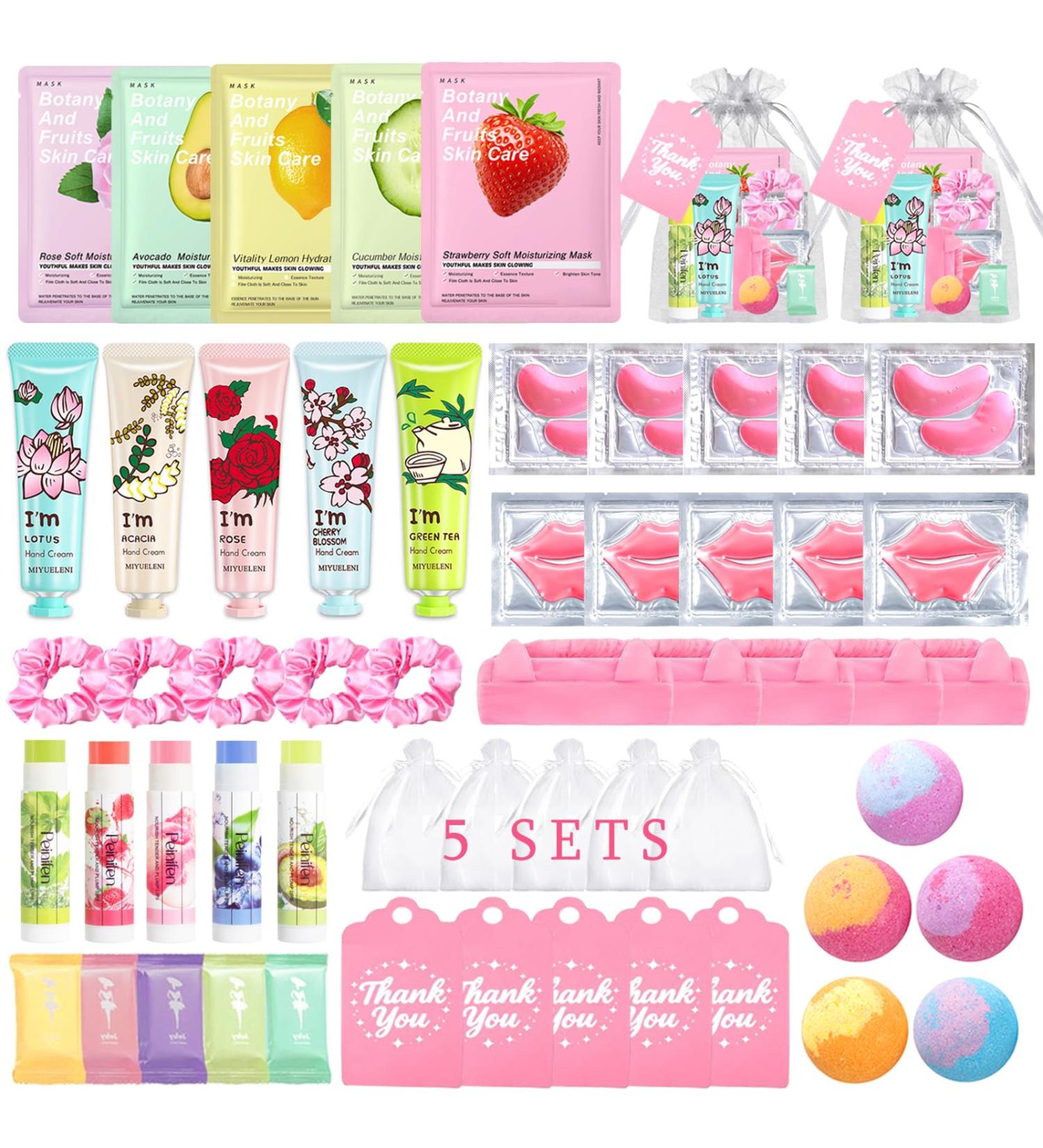 55PCS Spa Skincare Set for Kids Spa Party Favors Supplies For Teens 10-12 Galentines Gifts Valentines Day Gift Small Gifts Bulk Gift For Girls Ages 8-12 55Pcs-Pink - Buy Online on GoSupps.com