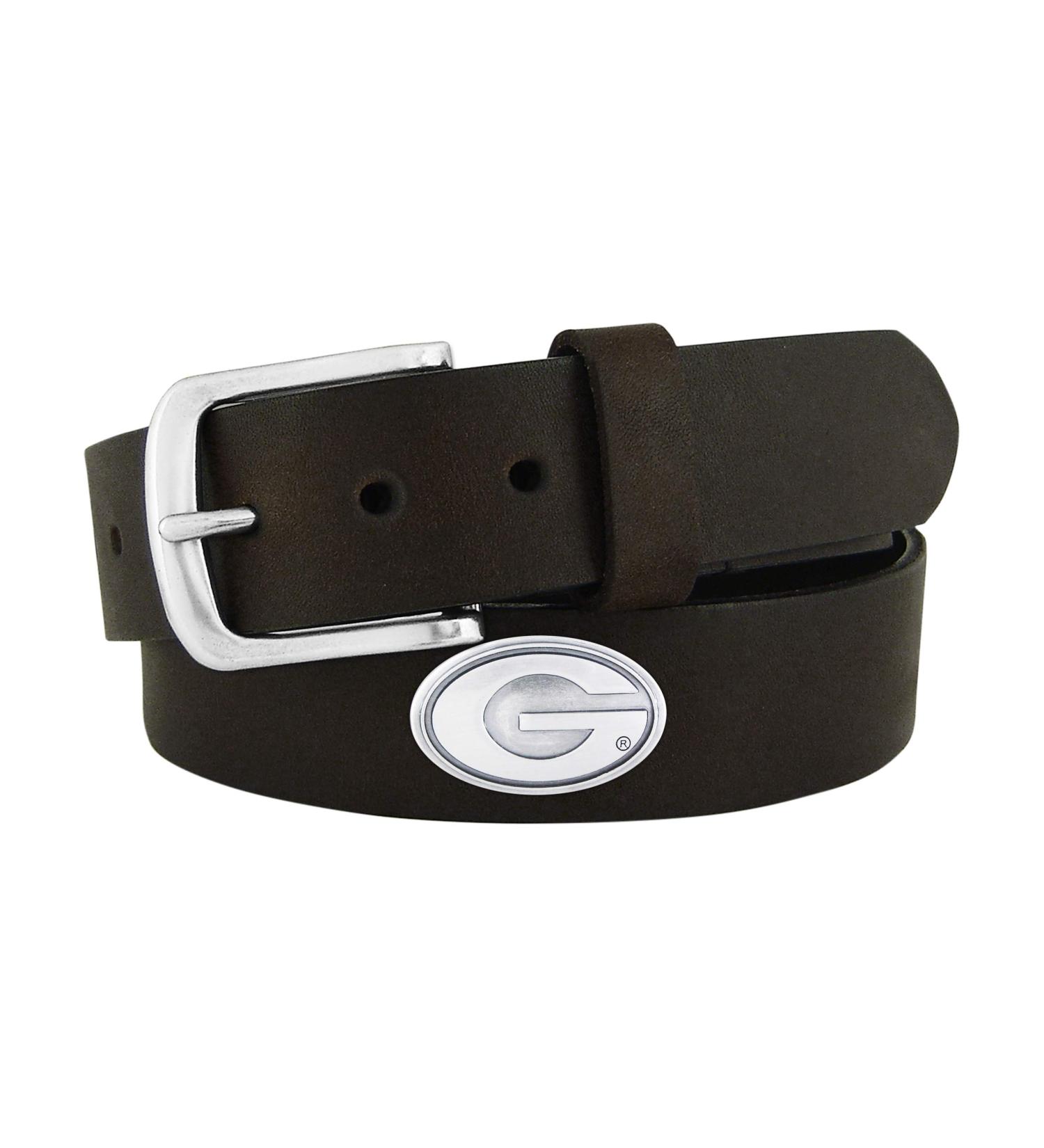 Zeppelin Products Inc. NCAA Georgia Bulldogs Leather Concho Belt Brown 36