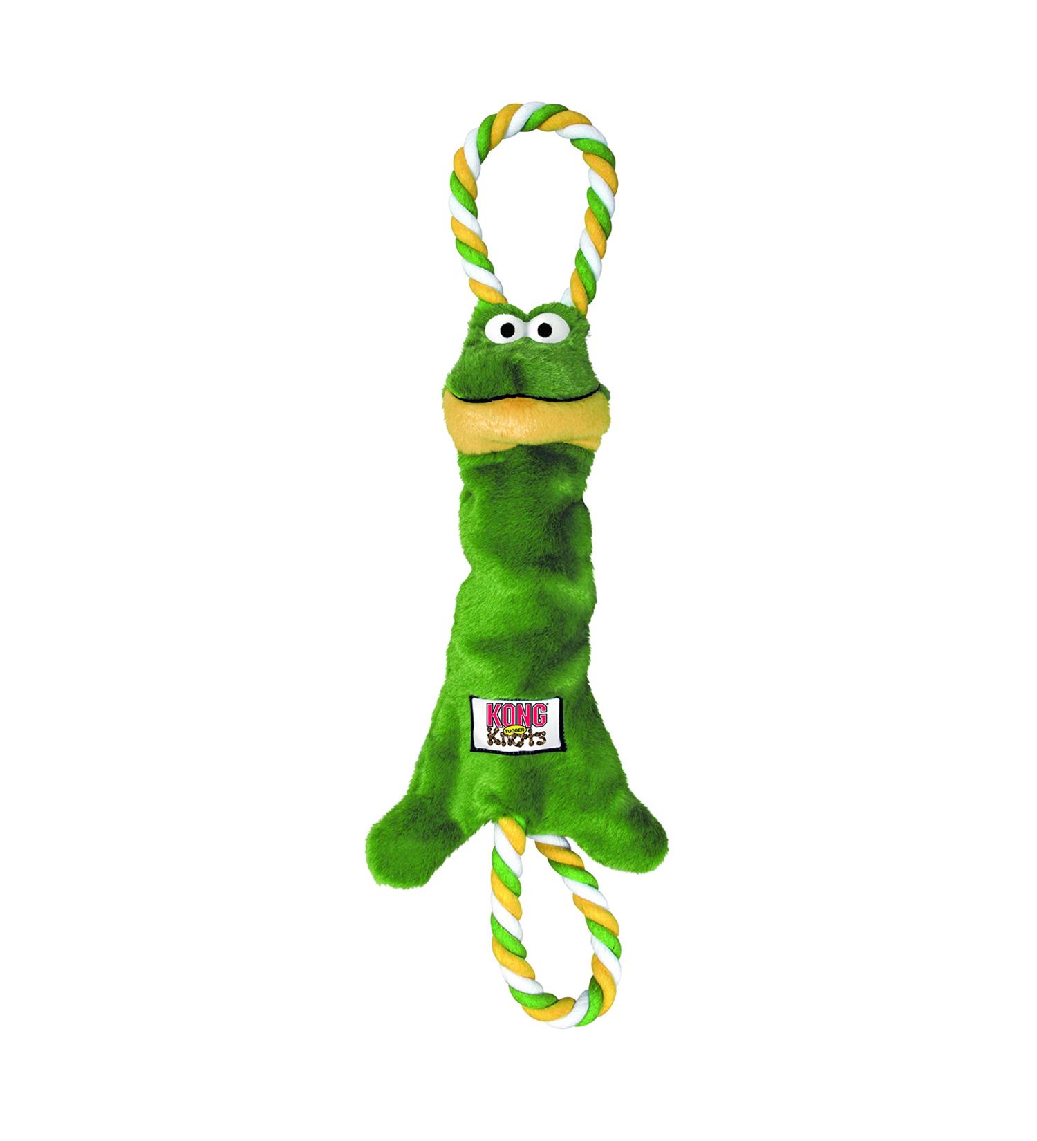 KONG Tugger Knots Frog Toy - Durable Tug Toy for Small/Medium Dogs - Minimally Filled & Robust Loops - 1 Piece - Buy Online on GoSupps.com