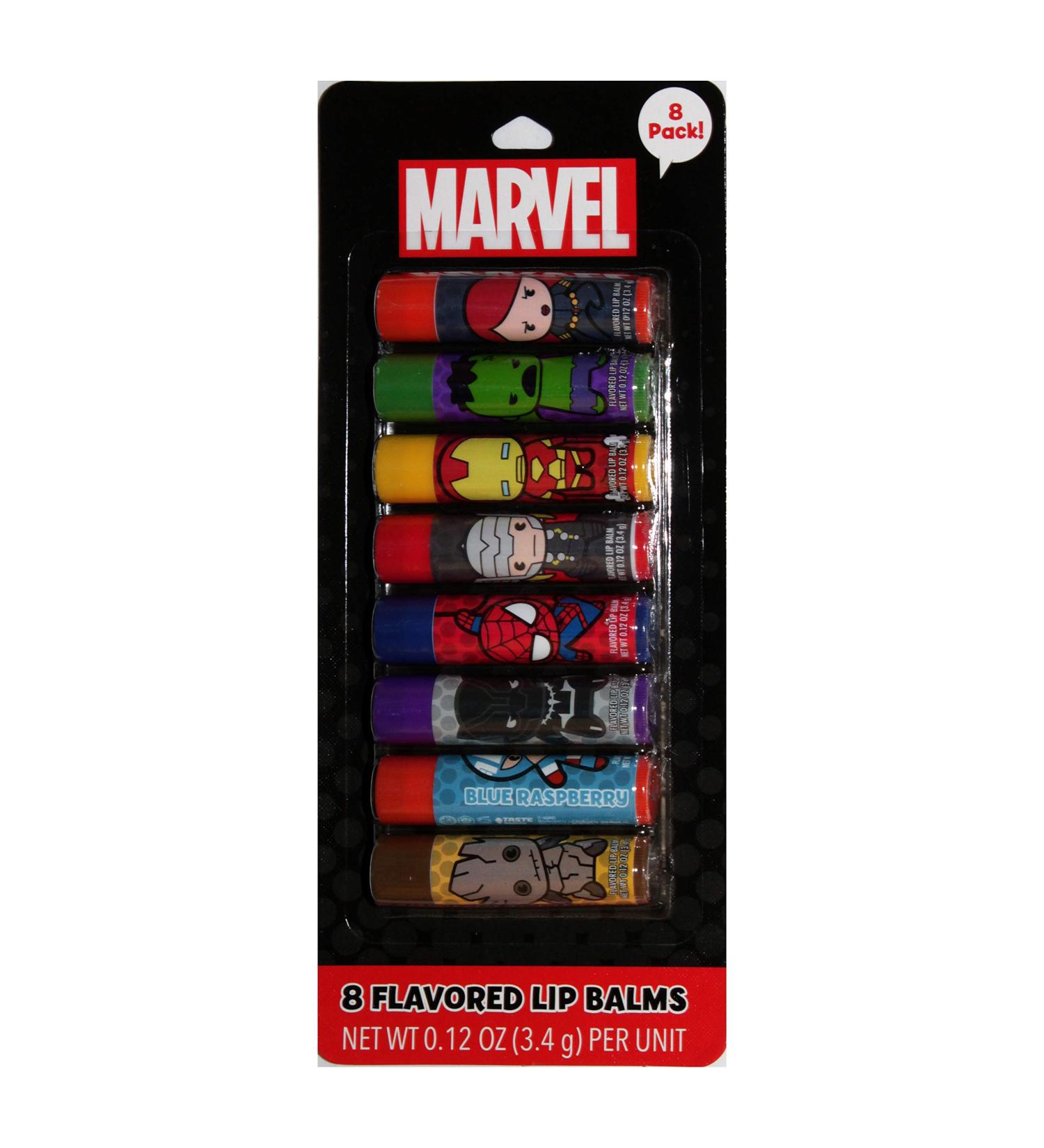 Taste Beauty Marvel Comic Book Themed Flavored Lip Balm Variety Pack 8 Tubes
