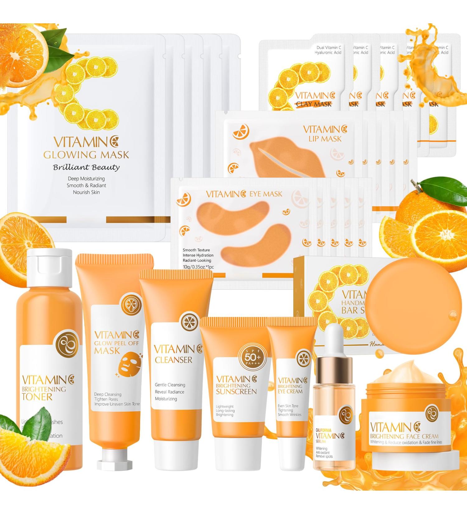 28 Pcs Valentine's Day Vitamin C Skin Care Set Skincare for Girls 10-12 Complete Skincare Routine for Deep Clean Soft and Hydrated Skin Ideal Gift for Teen Girls 28Pcs Vitamin C - Buy Online on GoSupps.com