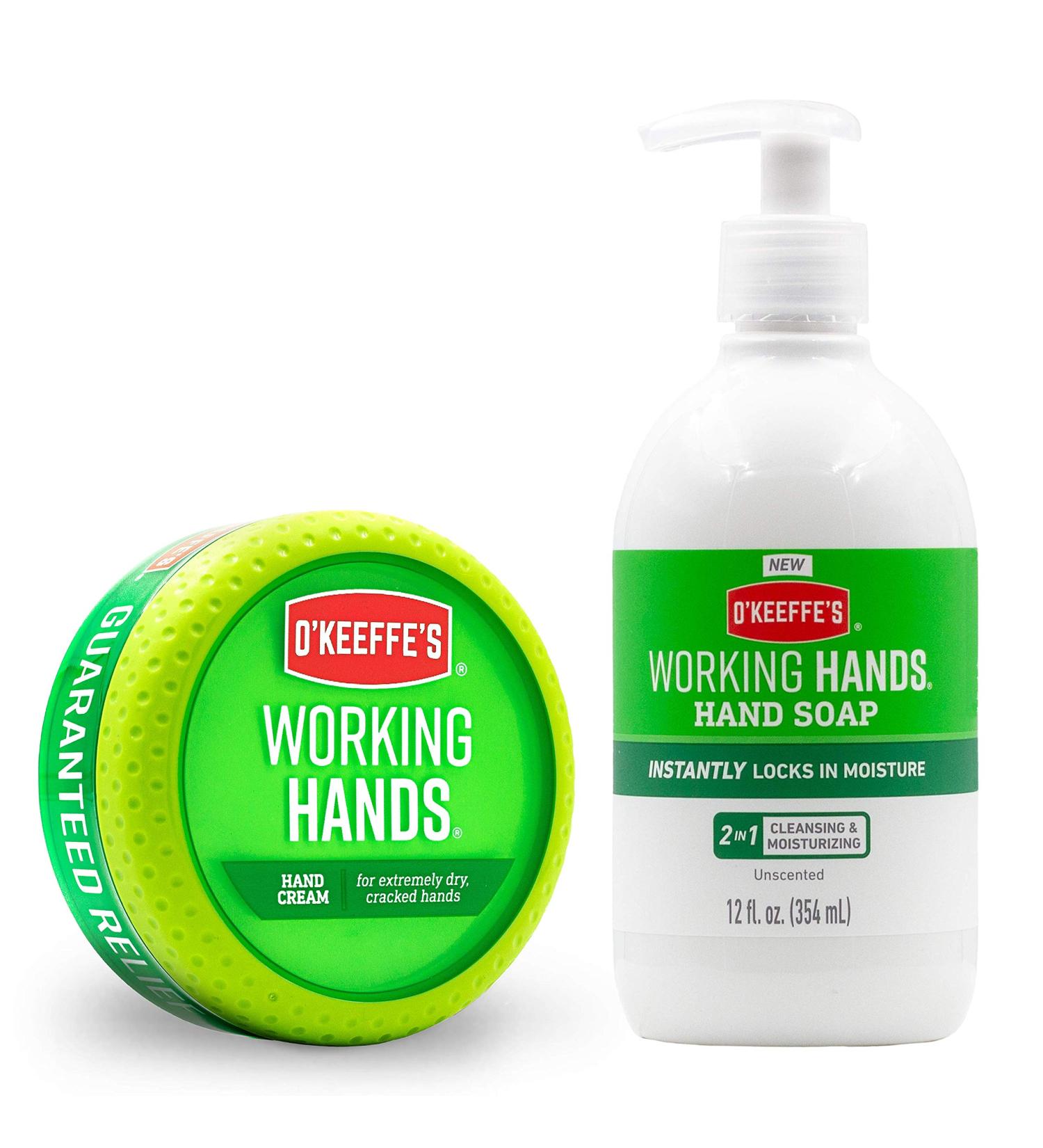 O'Keeffe's Working Hands Hand Cream 3.4oz & Moisturizing Hand Soap 12oz Set - White - Buy Online on GoSupps.com