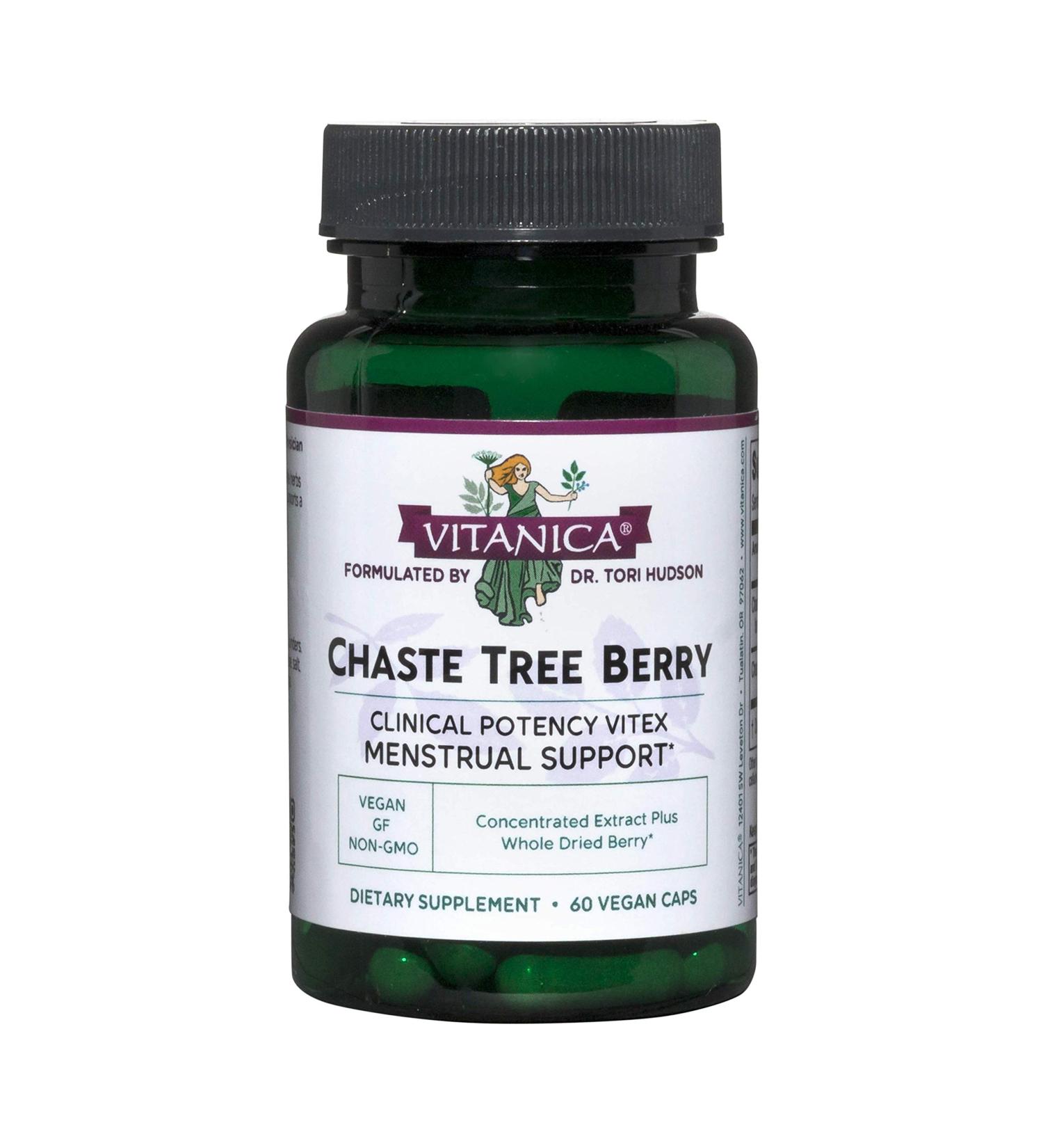 Vitanica Chaste Tree Berry Extract - Hormone Balance & Menstrual Cycle Support - 60 Capsules - Non-GMO & Vegan - Buy Online on GoSupps.com