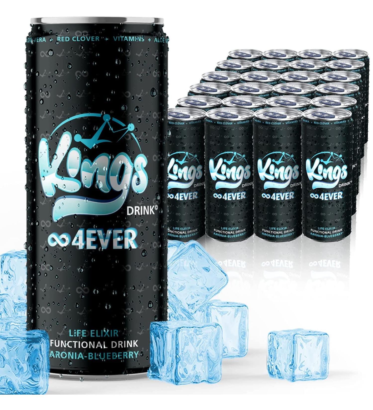 Kings Drink. 4 EVER - Vitamin drink with aloe vera and red clover. Blueberry Aronia.. 24 x 250 ml. SEED FREE - Buy Online on GoSupps.com