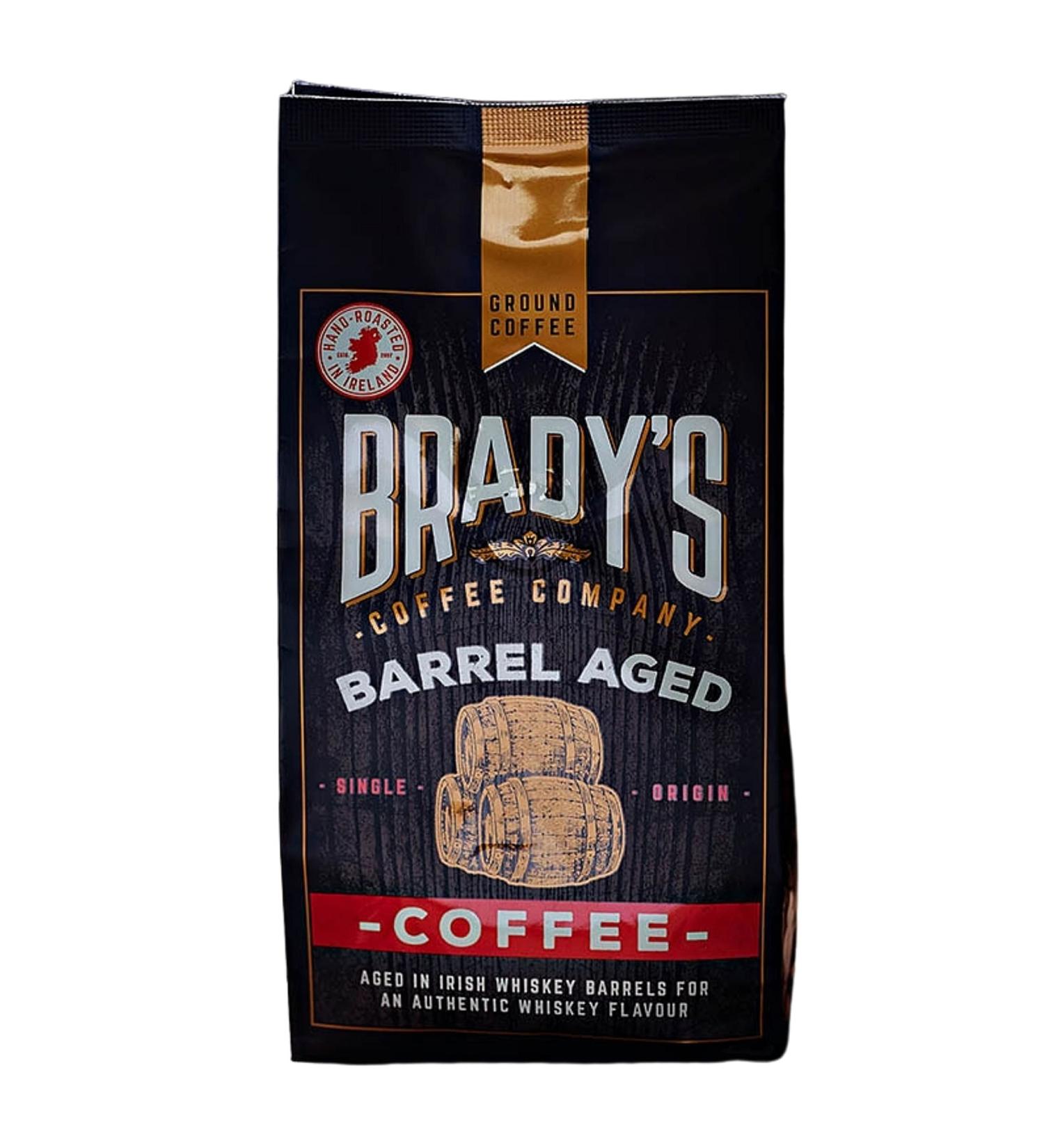 Brady's Irish Barrel Aged Ground Coffee 1kg - 100% Arabica Coffee - Hand Roasted Perfect Morning or After-Dinner Coffee - Vegan Alcohol-Free Gluten-Free Speciality Coffee - Buy Online on GoSupps.com