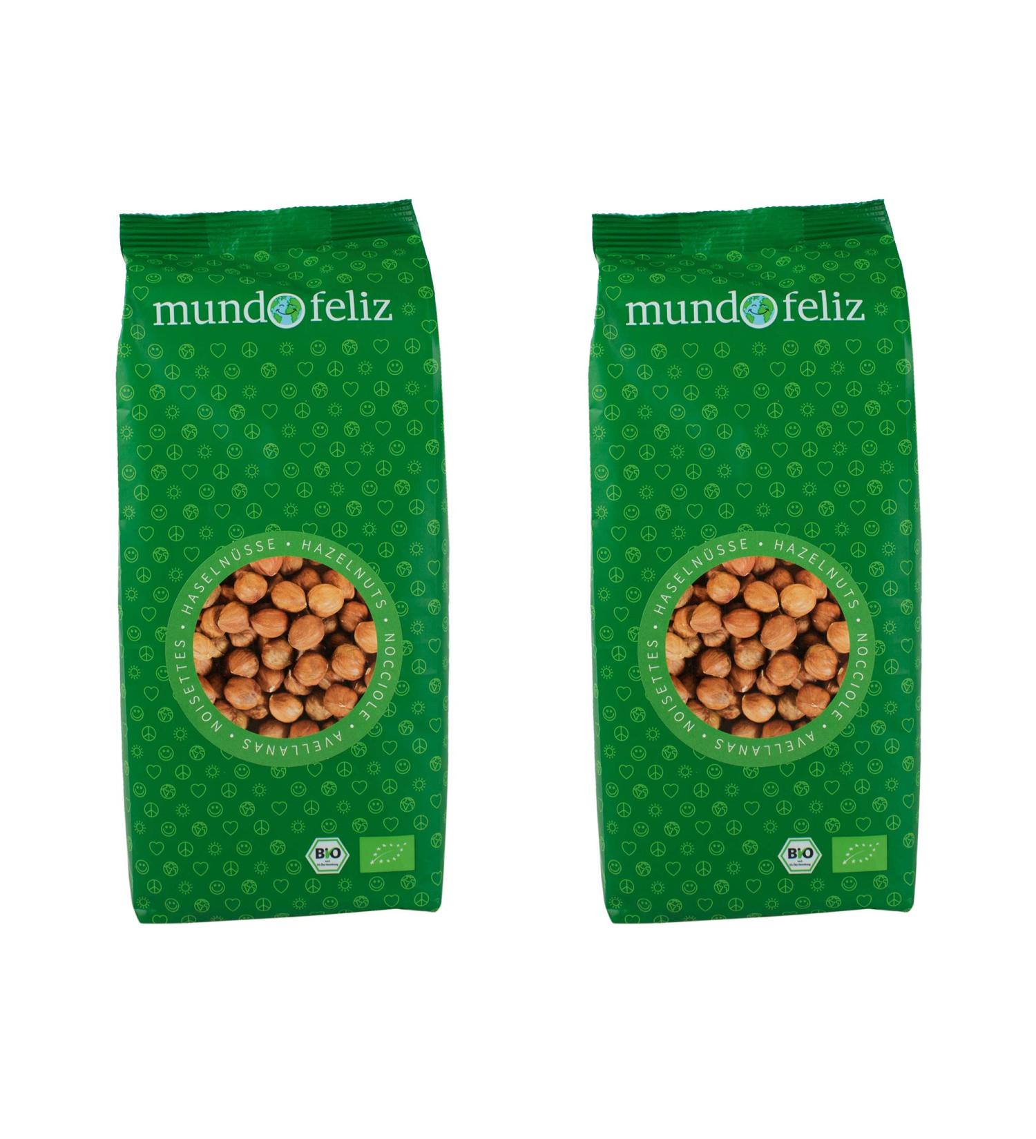 Buy Mundo Feliz Raw Hazelnuts - Organic Farming 2 x 500g | International Shipping Available - Buy Online on GoSupps.com