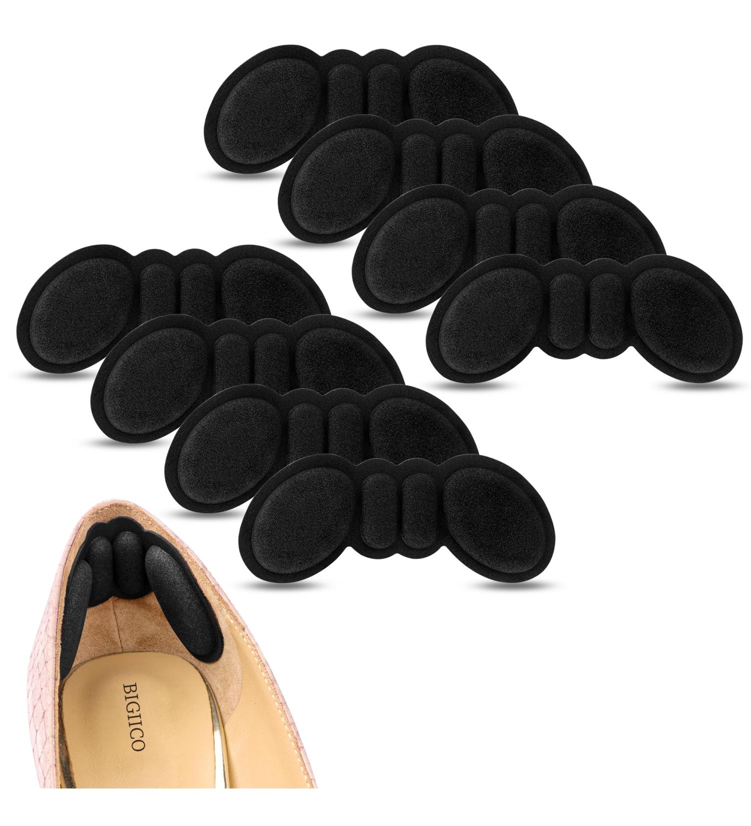 Heel Pads for Big Shoes | 4 Pairs Foamed Cotton Cushion Inserts for Pain Relief & Better Fit | Black Shoe Comfort Solutions - Buy Online on GoSupps.com