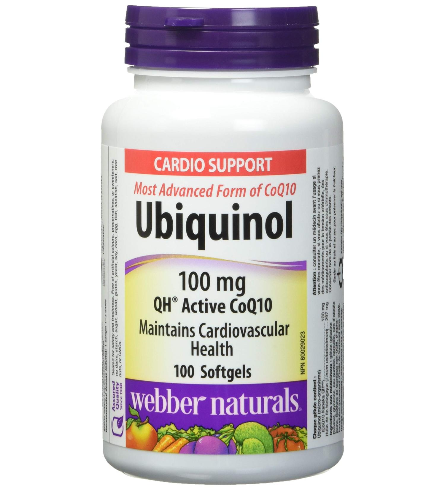 Buy Webber Naturals Ubiquinol 100mg QH Active CoQ10 | 100 Softgels - International Shipping Available - Buy Online on GoSupps.com
