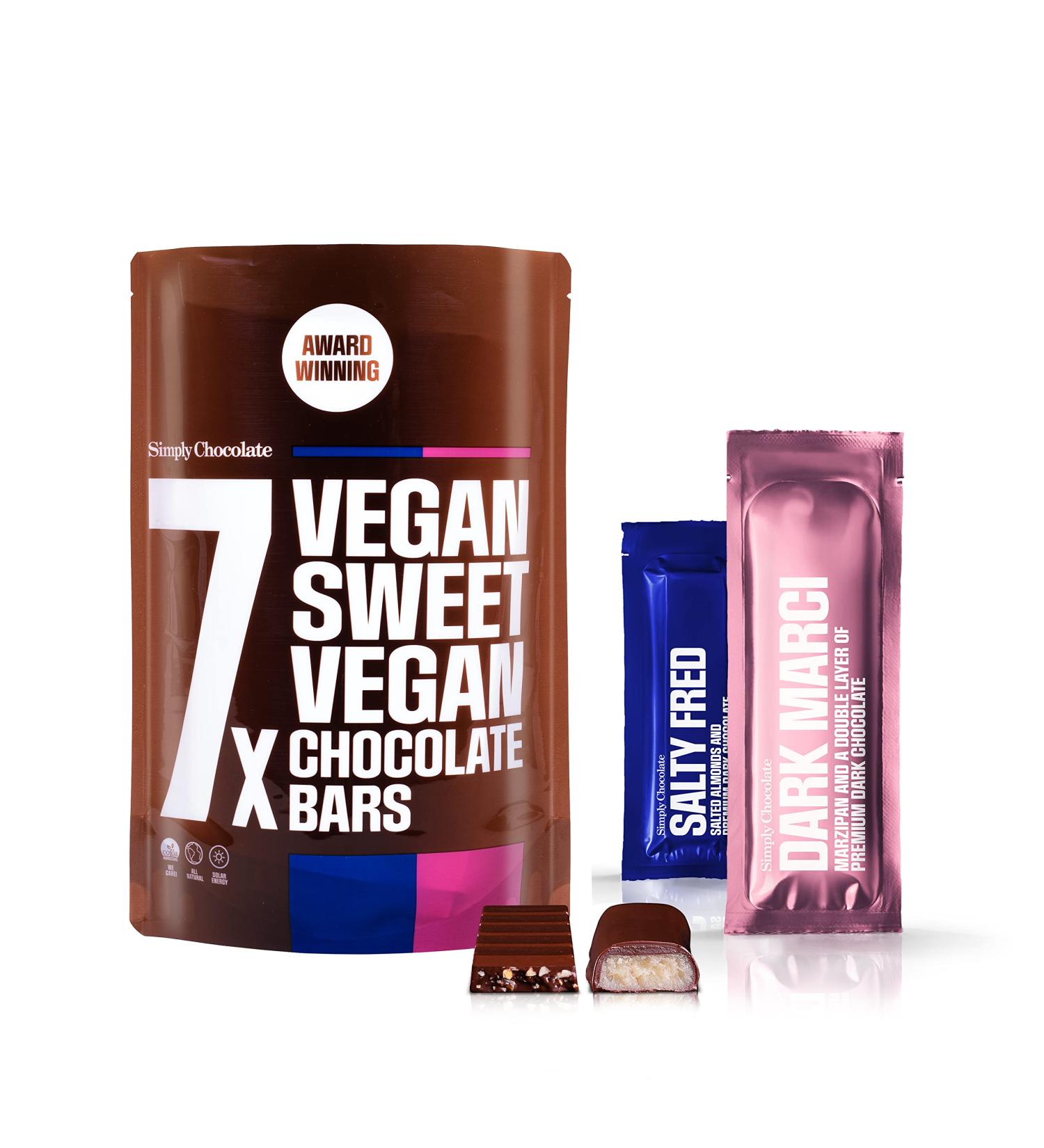  Simply Chocolate Simply Chocolate Pack of 7 Vegan Chocolate Bars - Lactose-Free Chocolate - All Natural - Award-Winning Chocolate Brand - Buy Online on GoSupps.com