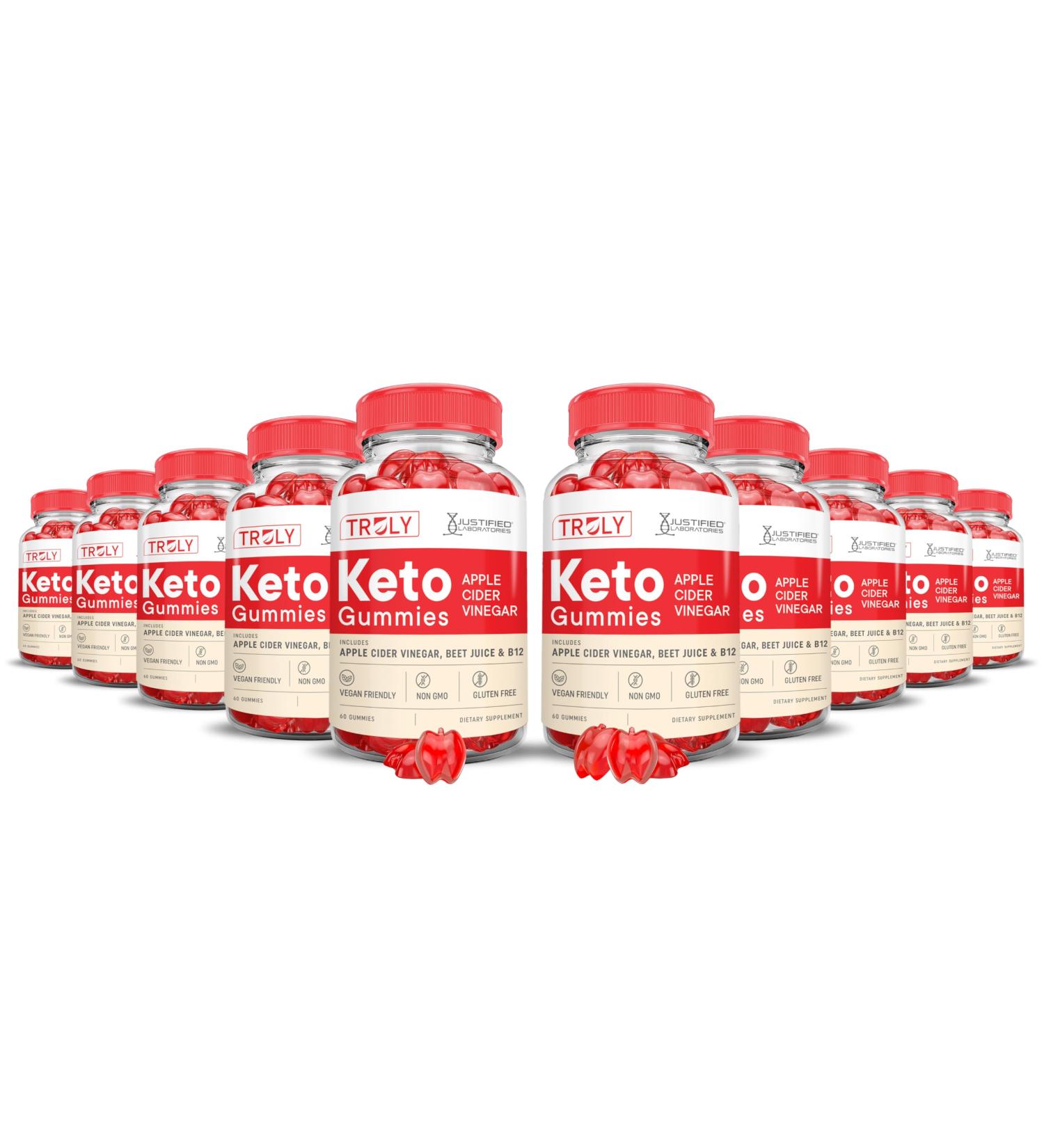 (10 Pack) Truly Keto ACV Gummies Advanced Formula 1000MG Truly Keto Gummies Apple Cider Vinegar Formulated with Pomegranate Beet Juice Powder B12 Vegan Non GMO 600 Gummys - Buy Online on GoSupps.com