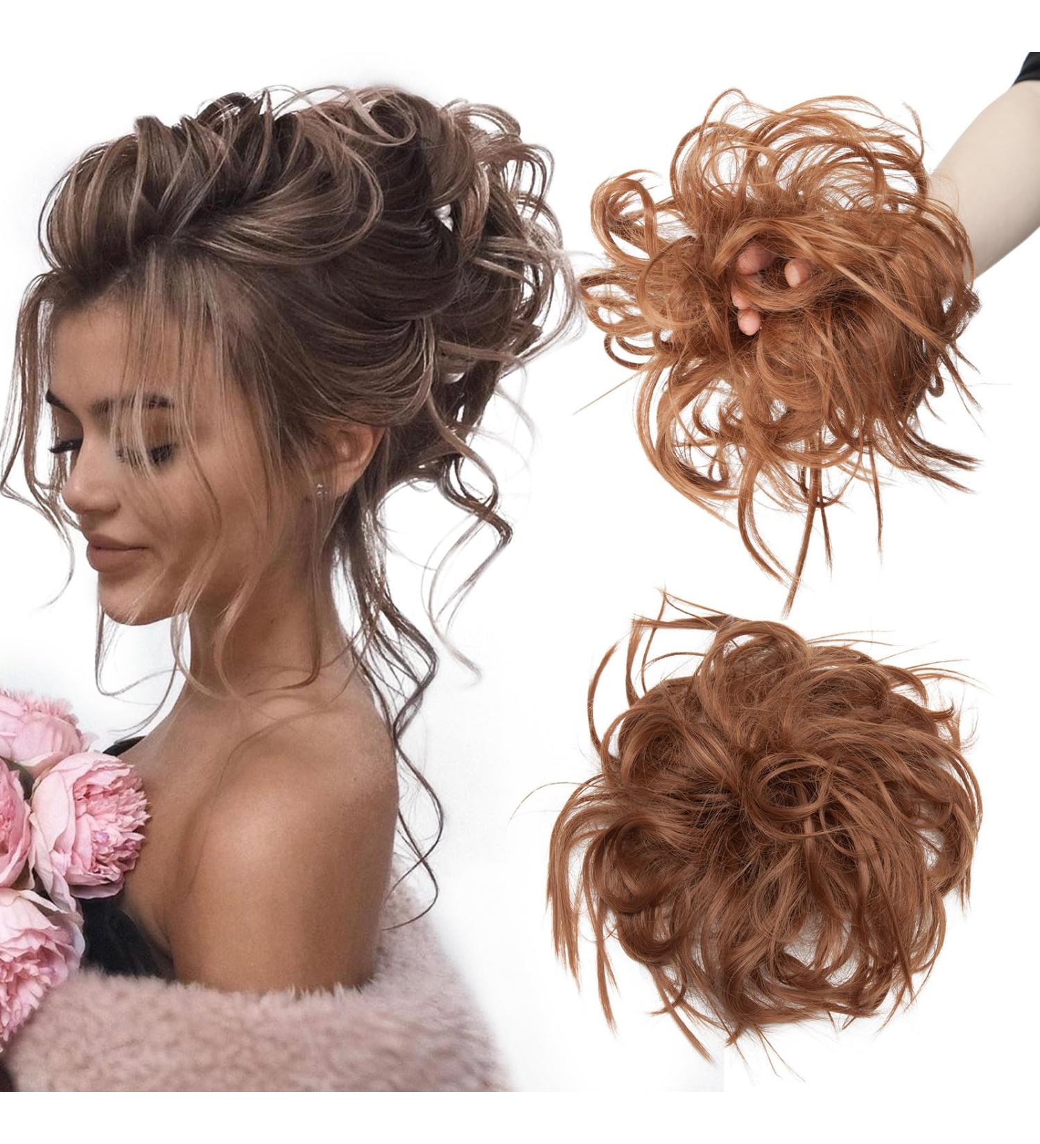 Shop TESS Hair Tie - Voluminous Messy Bun Hairpiece (Light Auburn) - Perfect for Women & Girls | 45g Elastic Band - Buy Online on GoSupps.com