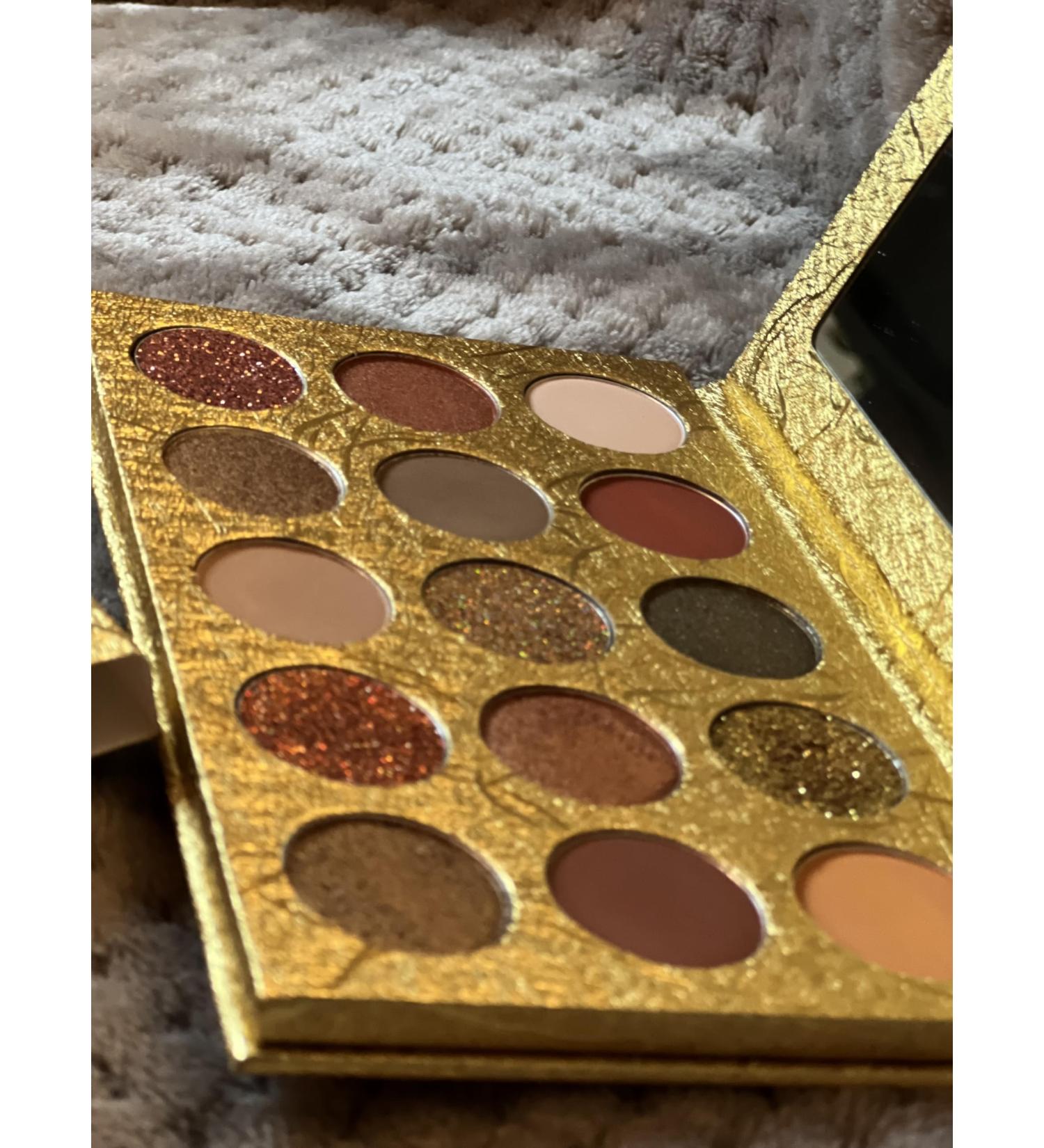 Goldshine Eyeshadow Palette - 15 Shimmery & Matte Warm Shades for Stunning Looks | International Shipping Available - Buy Online on GoSupps.com