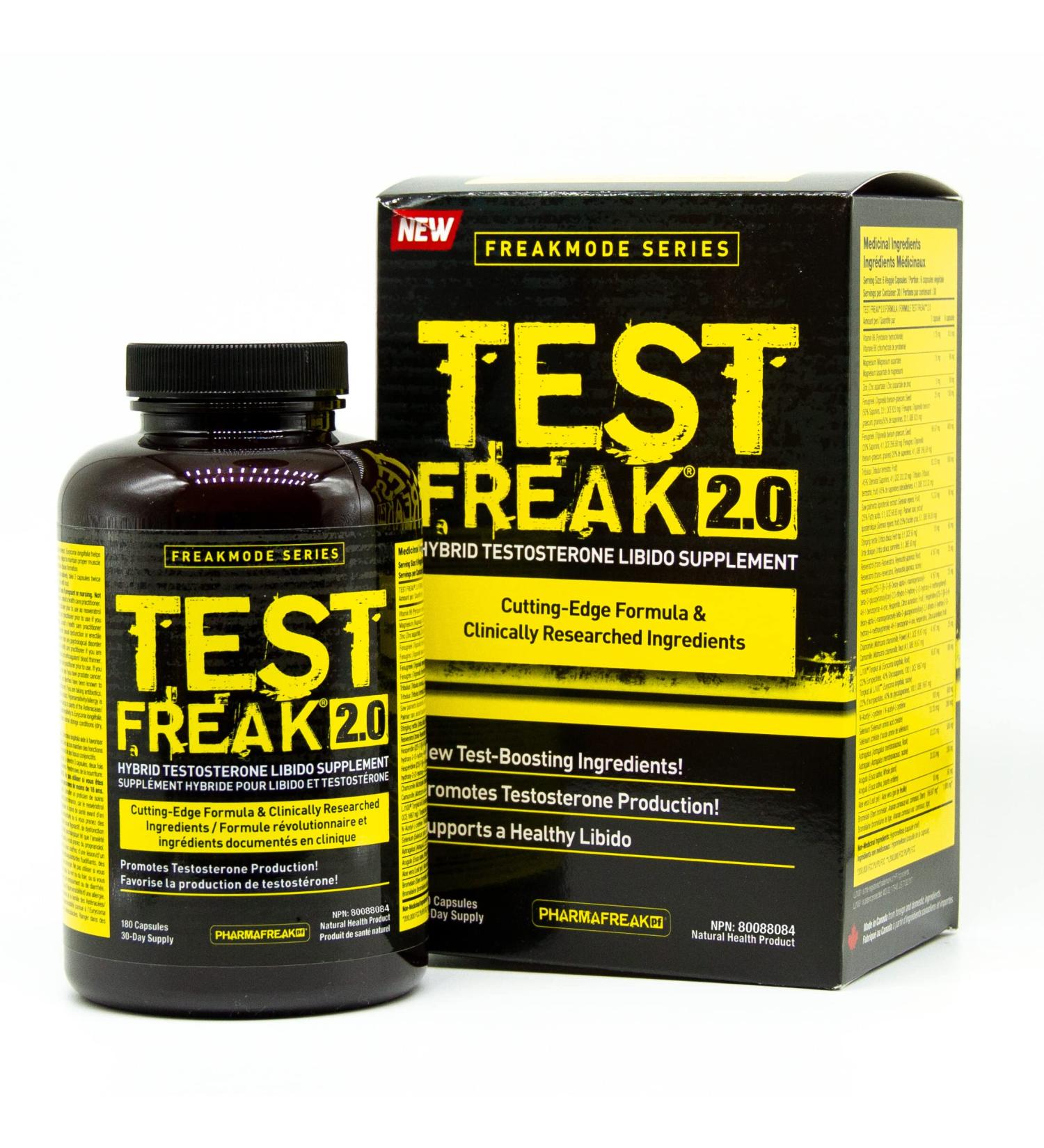 Pharmafreak Test Freak 2.0 - 180 ct New and Improved Version - Ultimate Test Booster - Shown to Improve Performance Energy Sleep Strength and Boost Testosterone - Buy Online on GoSupps.com