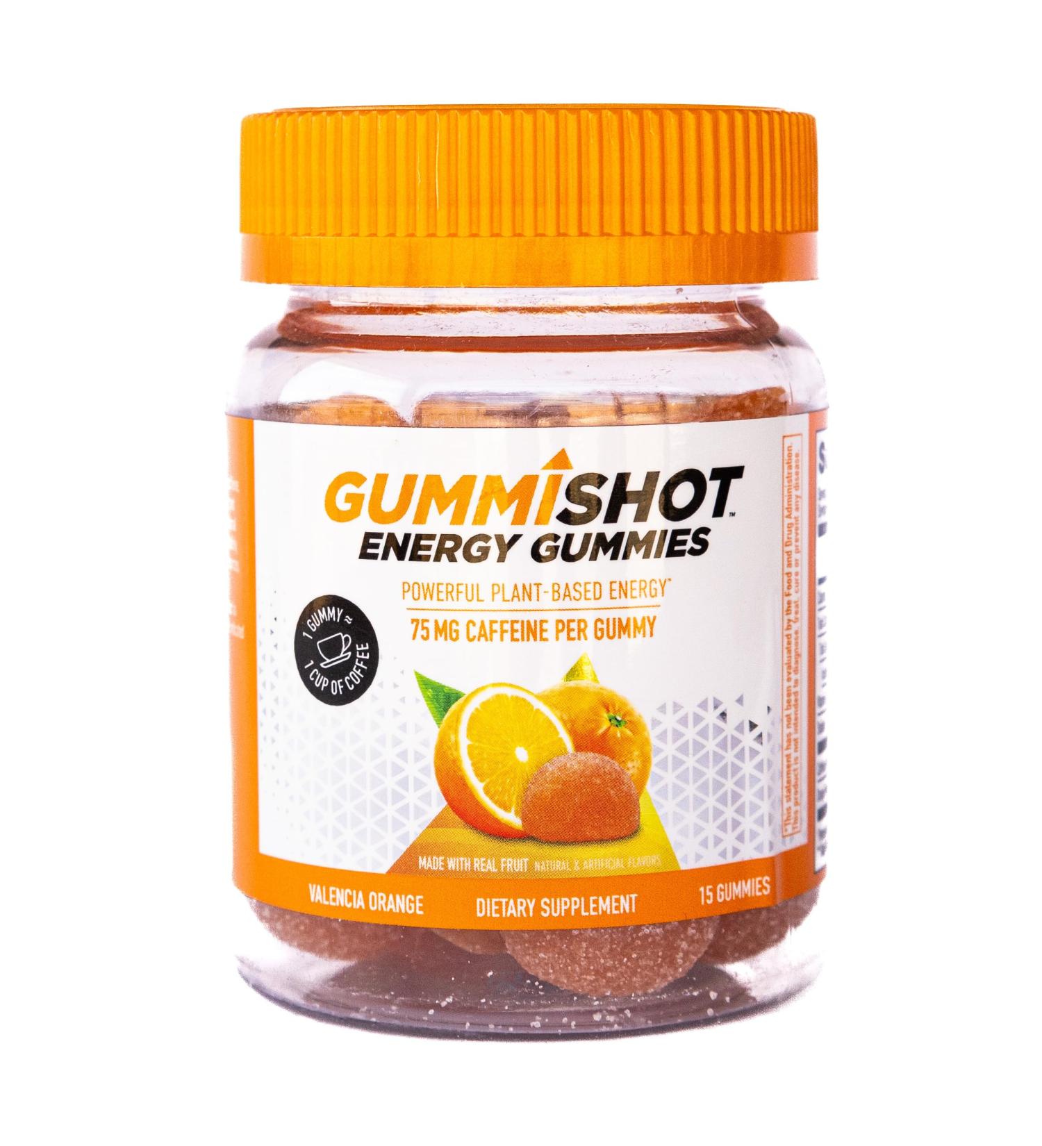 Energy Gummies with 1125 mg Plant-Based Caffeine | Long Lasting Boosters | Valencia Orange Flavor (15ct) - International Shipping Available - Buy Online on GoSupps.com