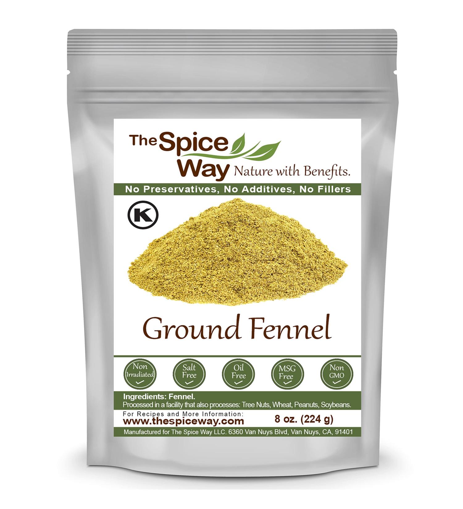 The Spice Way Fennel Seed Ground - 8 oz | Premium Bulk Powder for Tea and Cooking - Buy Online on GoSupps.com