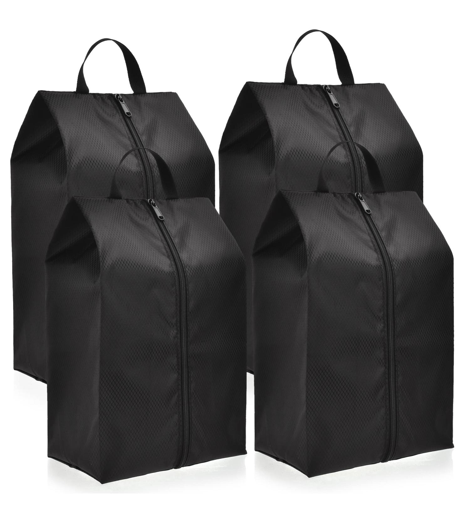 4 Pack Waterproof Nylon Shoe Storage Organizer Bags Set for Men Traveling Black - Buy Online on GoSupps.com