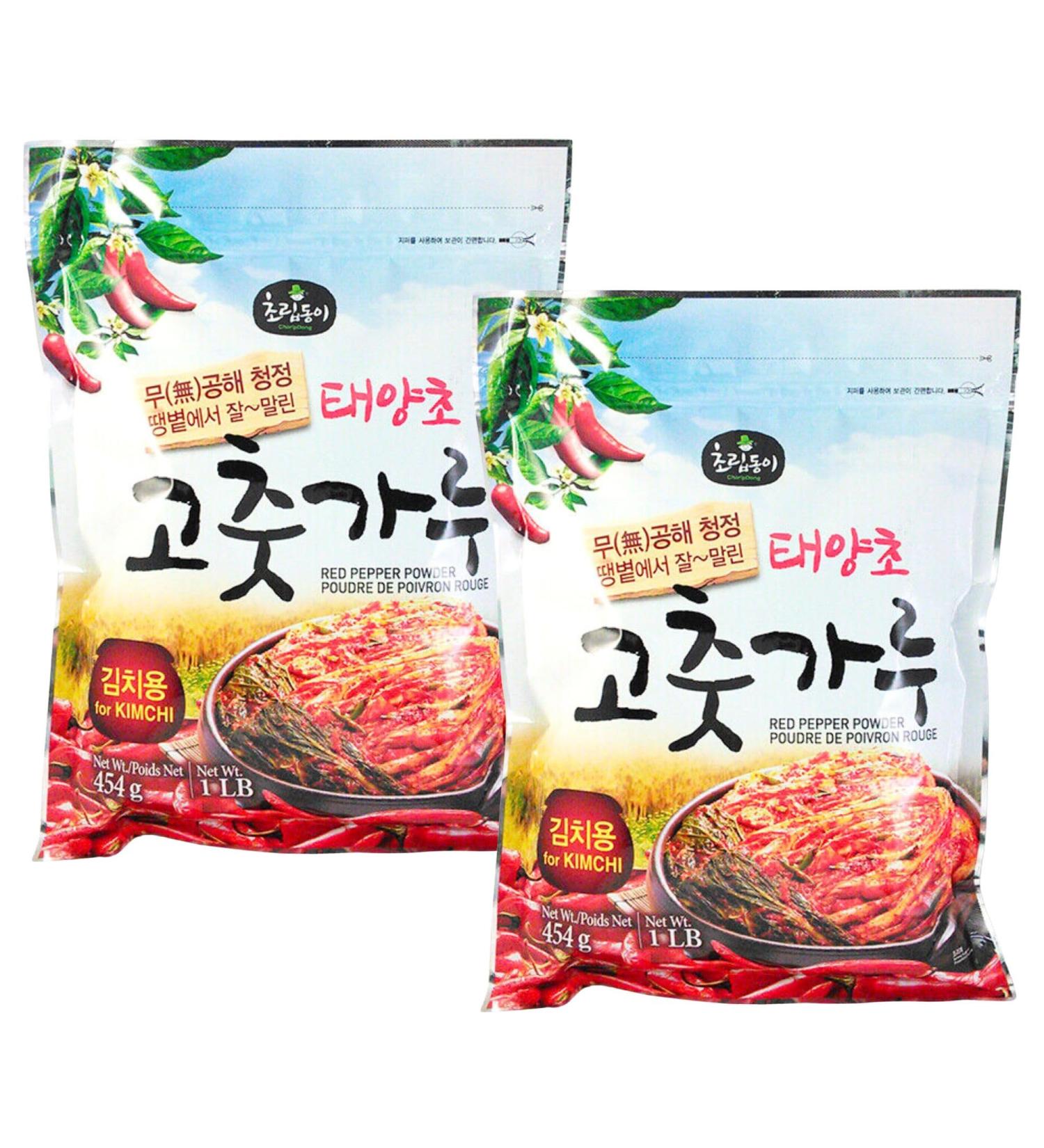Choripdong Gochugaru Korean Red Pepper Powder - Korean Coarse Chilli Powder For Kimchi 454g - Pack of 2 - Buy Online on GoSupps.com