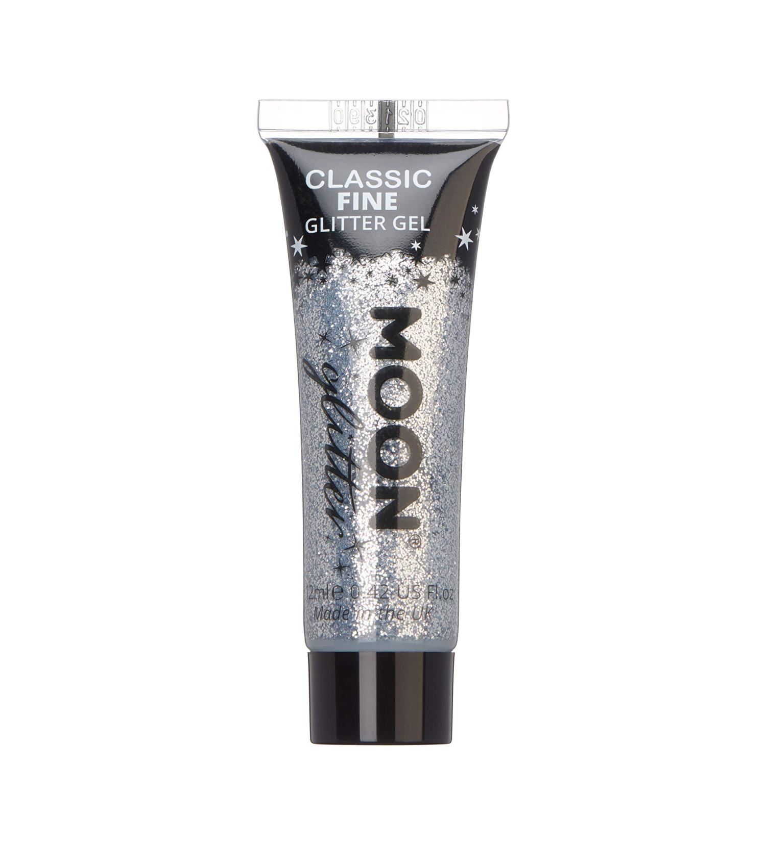 Moon Glitter Silver Face & Body Glitter Gel - 12ml - Cosmetic Festival Paint for Face, Body, Hair & Nails - Buy Online on GoSupps.com