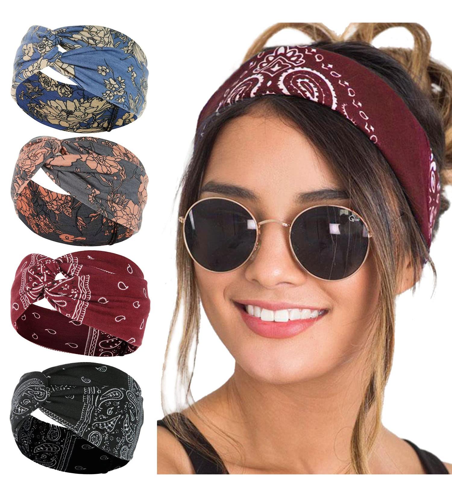 LIHELEI Boho Hair Band Set - 5 Pack Wide Headbands for Women and Girls | Elastic Turban Headband for Yoga, Sports & Daily Wear - Buy Online on GoSupps.com